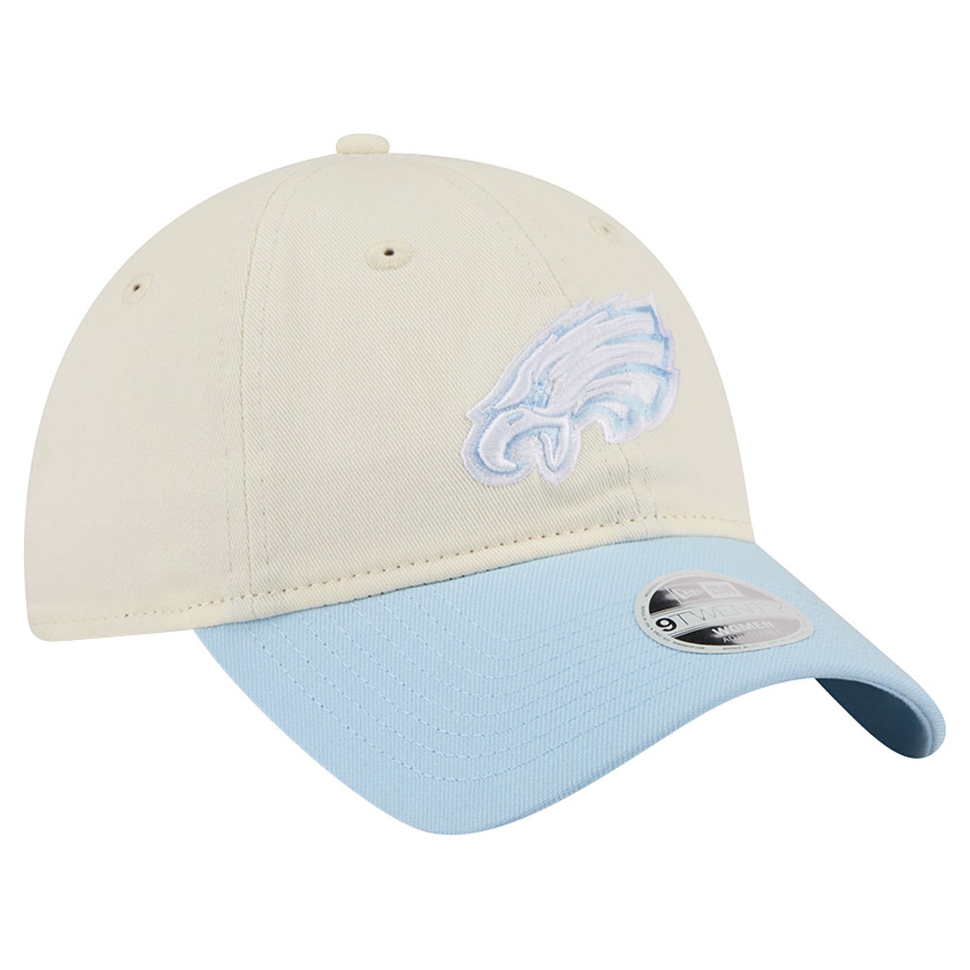 Women's New Era Cream/Coastal Blue Philadelphia Eagles 9TWENTY Adjustable Hat