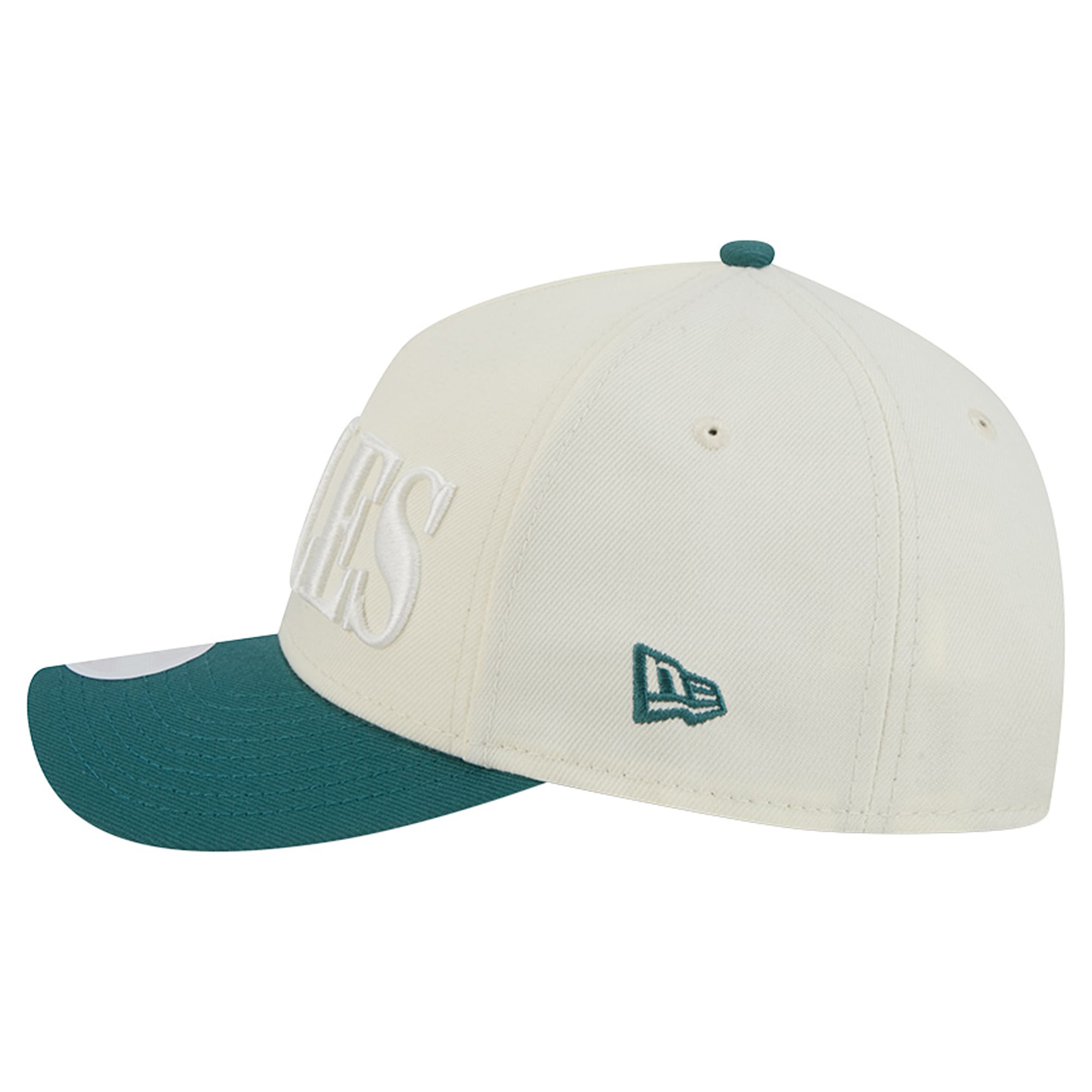Women's New Era Cream/Midnight Green Philadelphia Eagles Tonal A-Frame 9FORTY Adjustable Hat