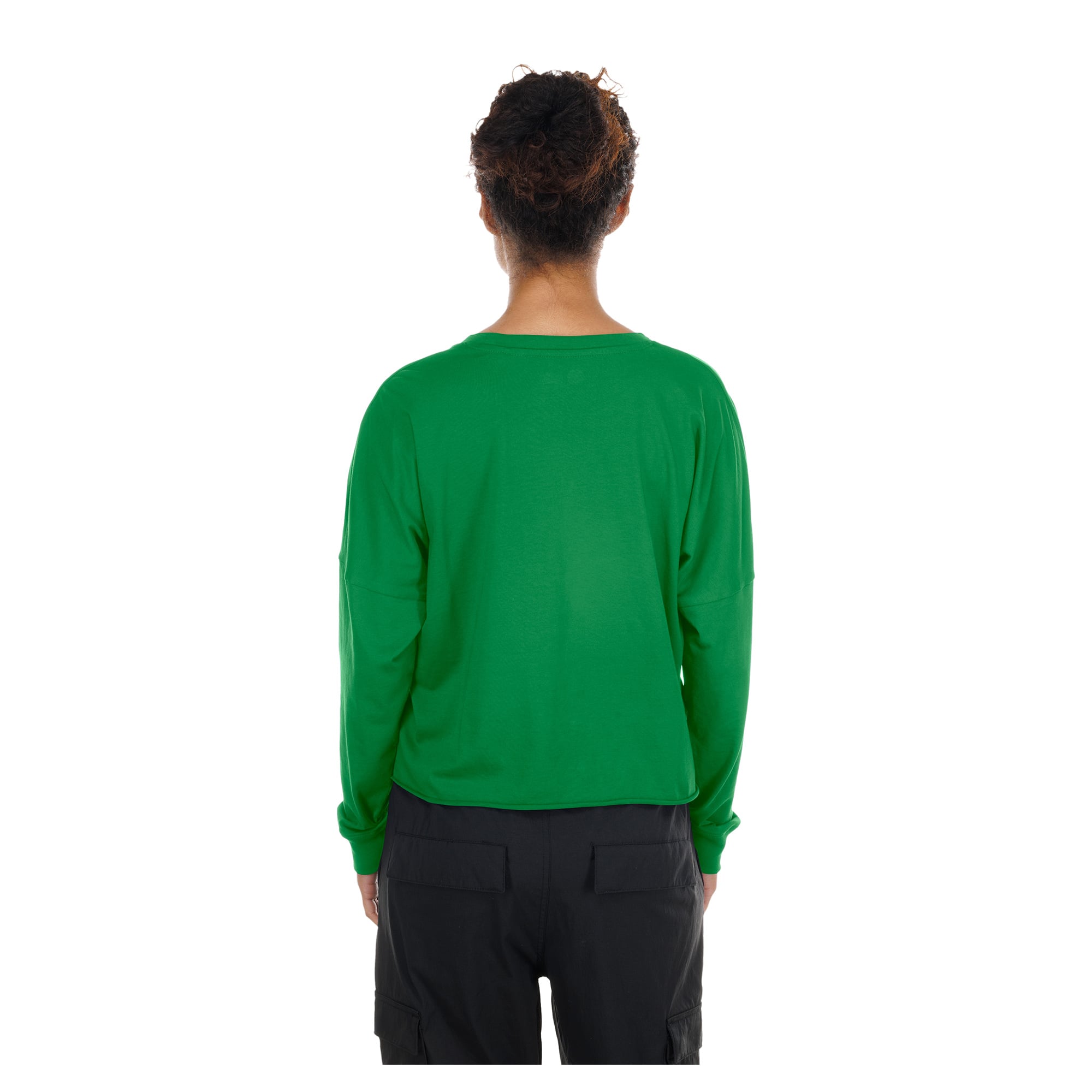 Women's New Era Kelly Green Philadelphia Eagles Cropped Oversized Long Sleeve T-Shirt