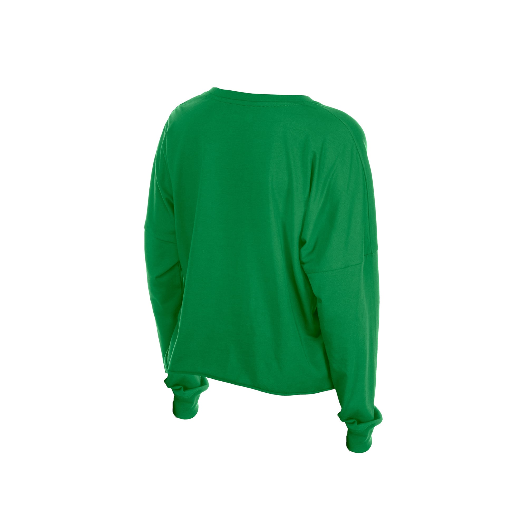 Women's New Era Kelly Green Philadelphia Eagles Cropped Oversized Long Sleeve T-Shirt