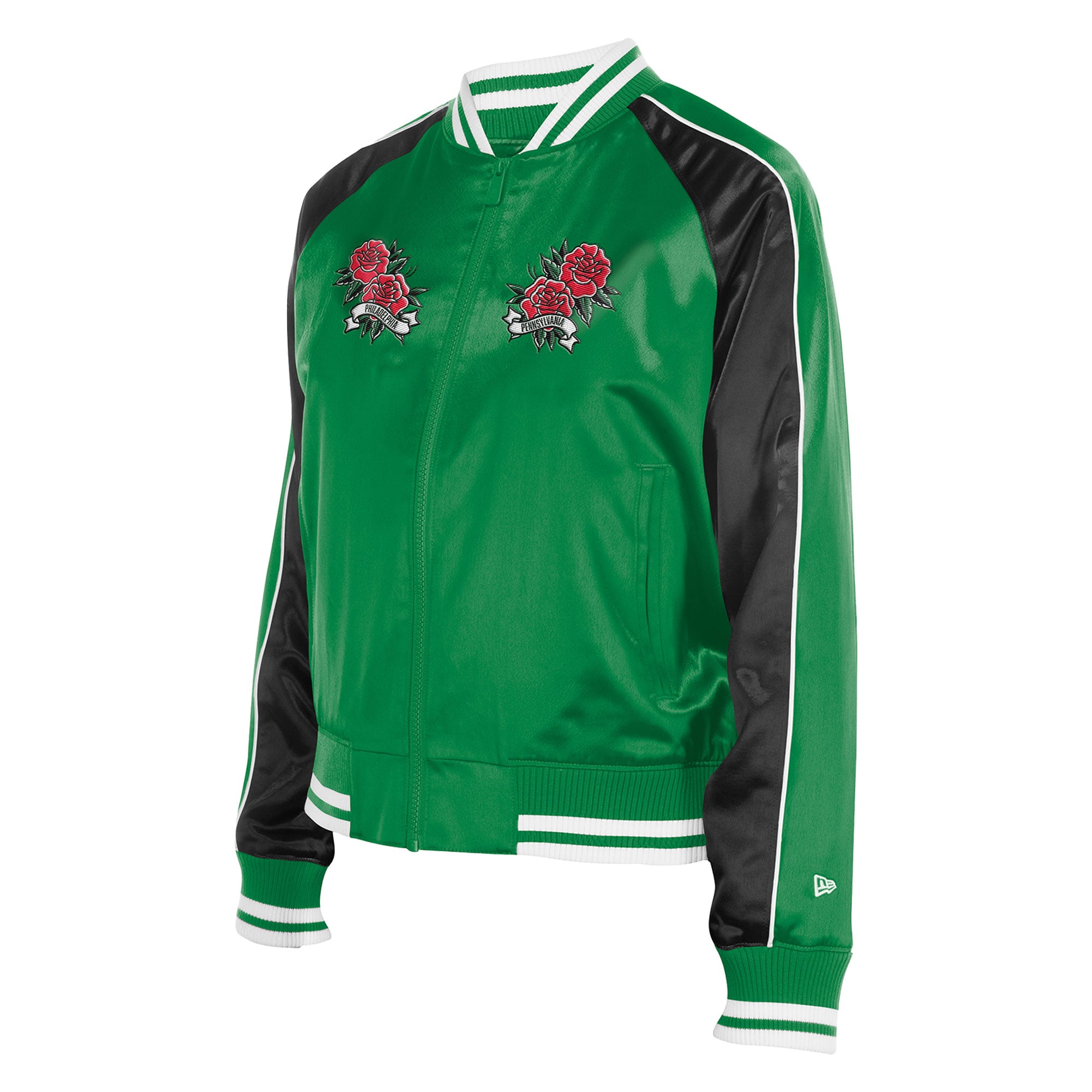 Veste en satin New Era Kelly Green Philadelphia Eagles Lifestyle pour femme