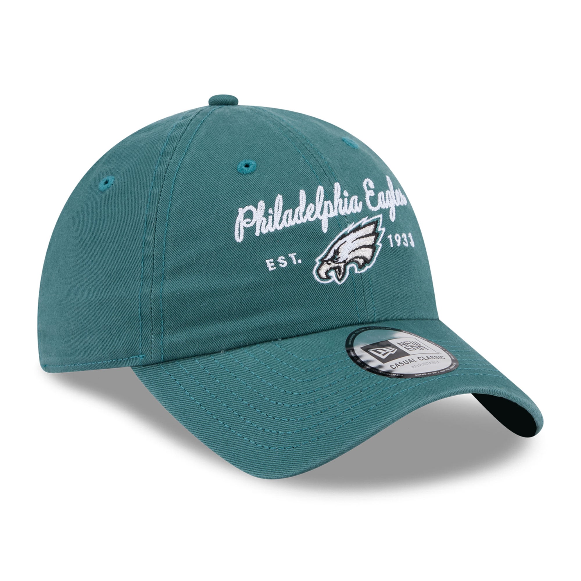 Women's New Era Midnight Green Philadelphia Eagles Script Casual Classic Adjustable Hat