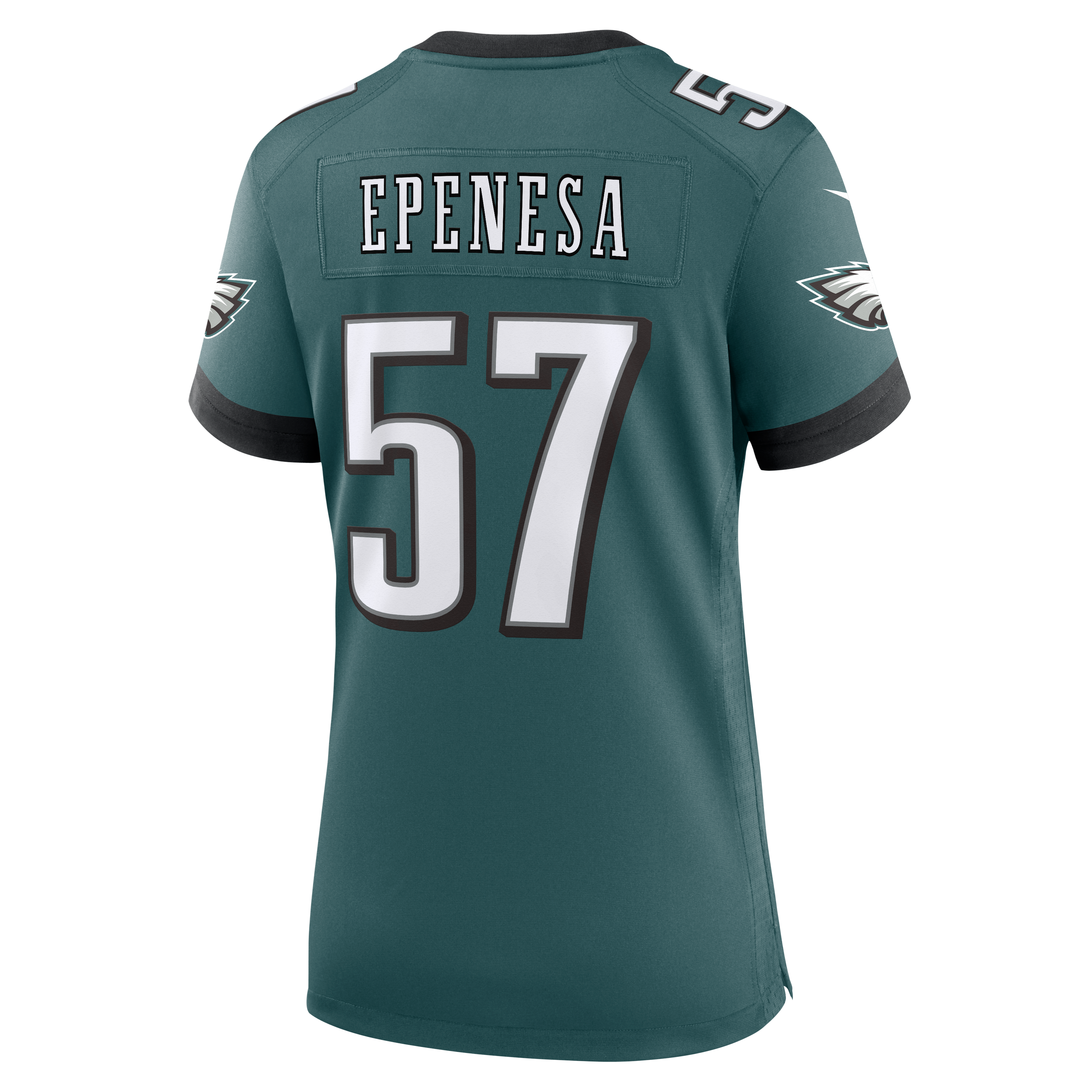 Maillot de match Nike A.J. Epenesa vert nuit pour femme, Philadelphia Eagles