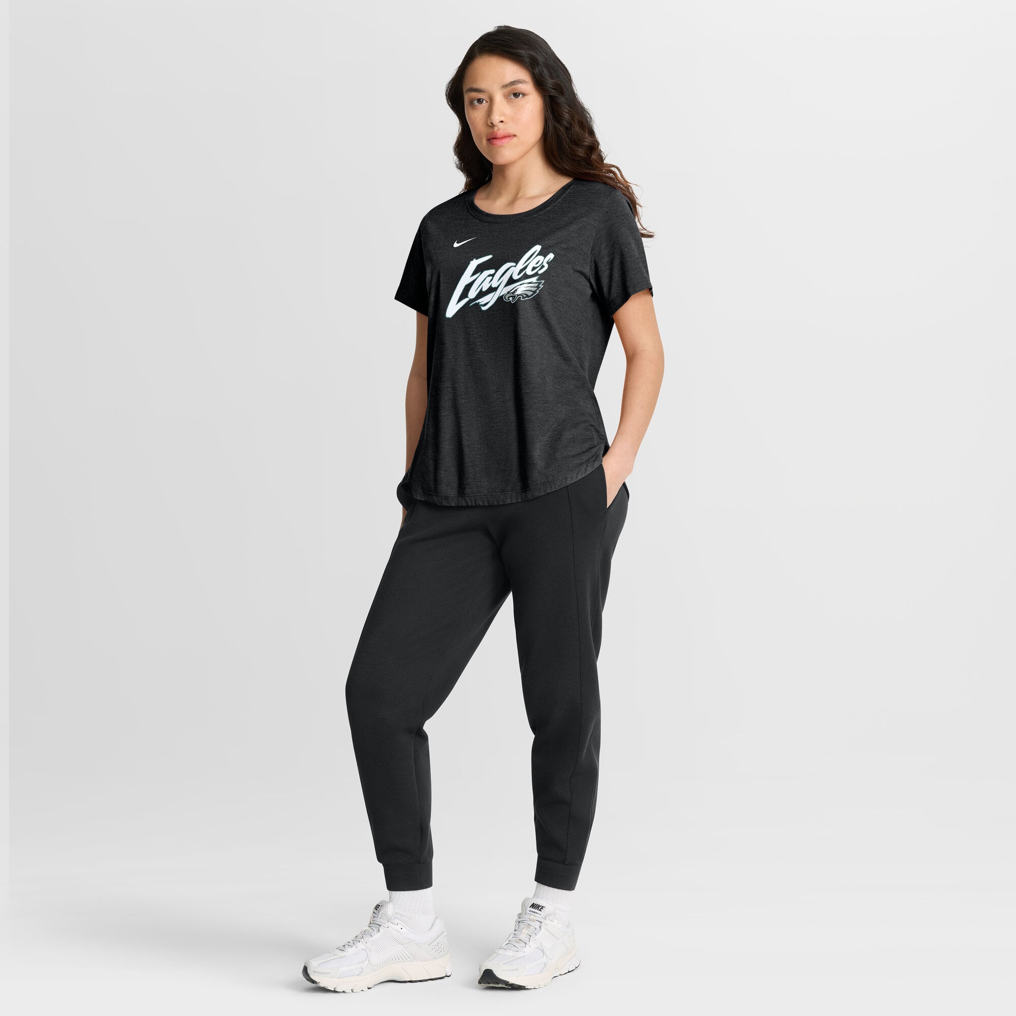 Women's Nike Black Philadelphia Eagles Primetime Tri-Blend T-Shirt