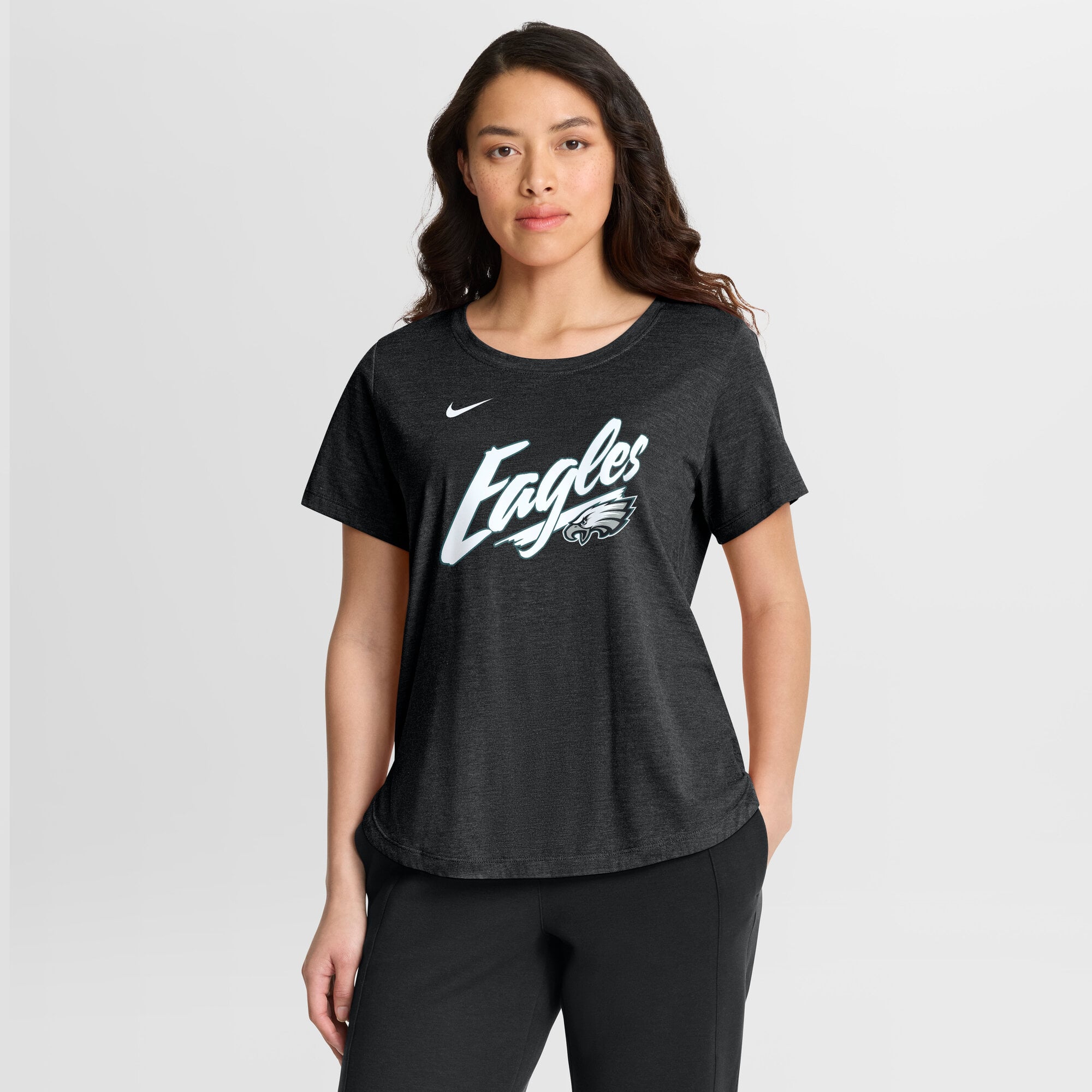 Women's Nike Black Philadelphia Eagles Primetime Tri-Blend T-Shirt