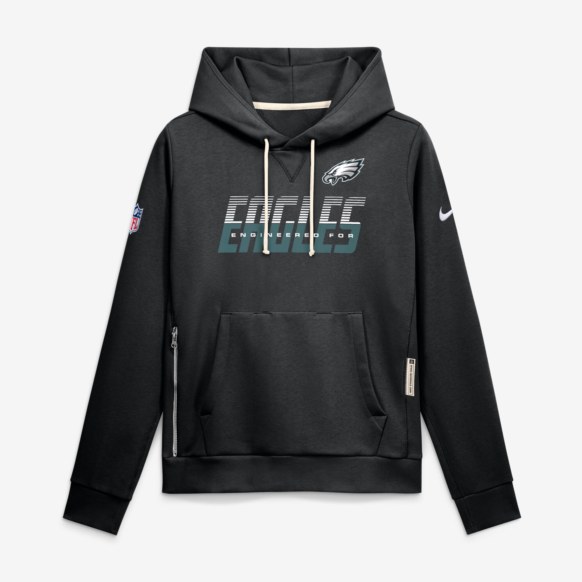 Women's Nike Black Philadelphia Eagles Sideline Standard Issue Dri-FIT Hoodie