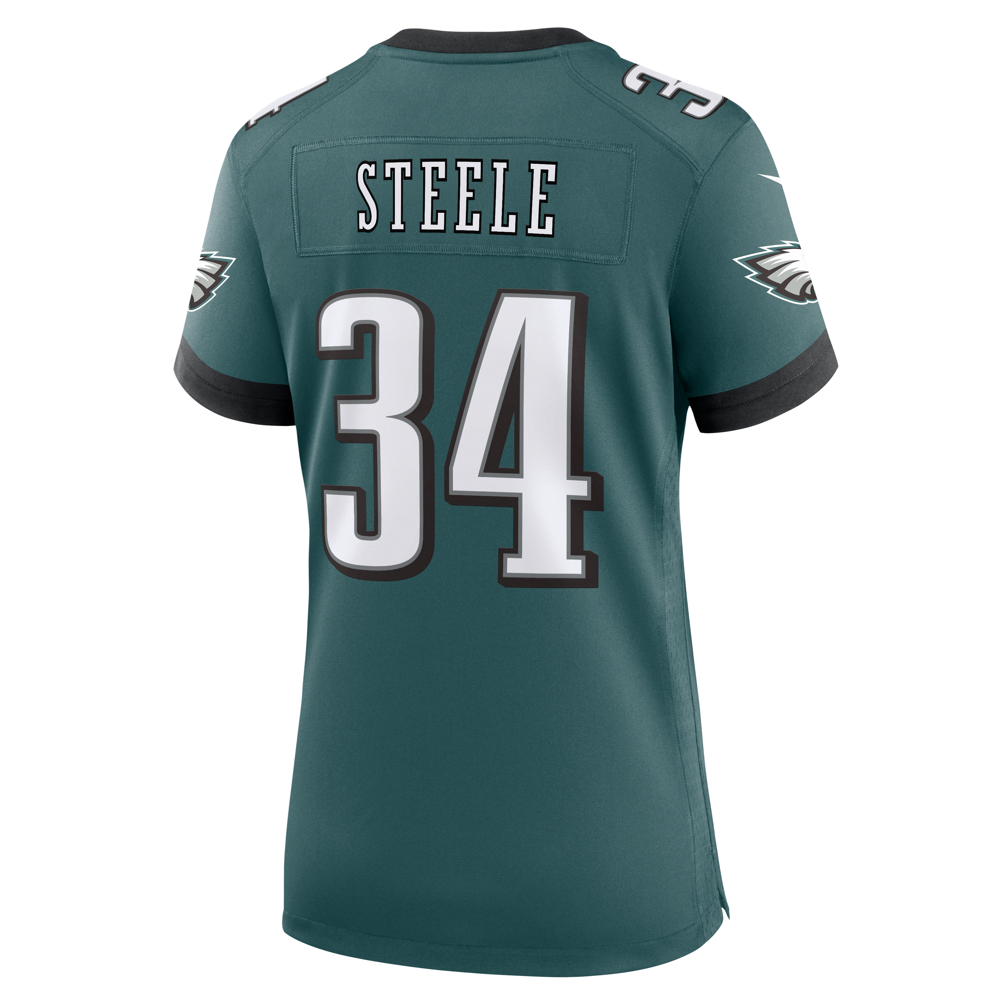 Maillot de match Nike Carson Steele vert nuit pour femme, Philadelphia Eagles