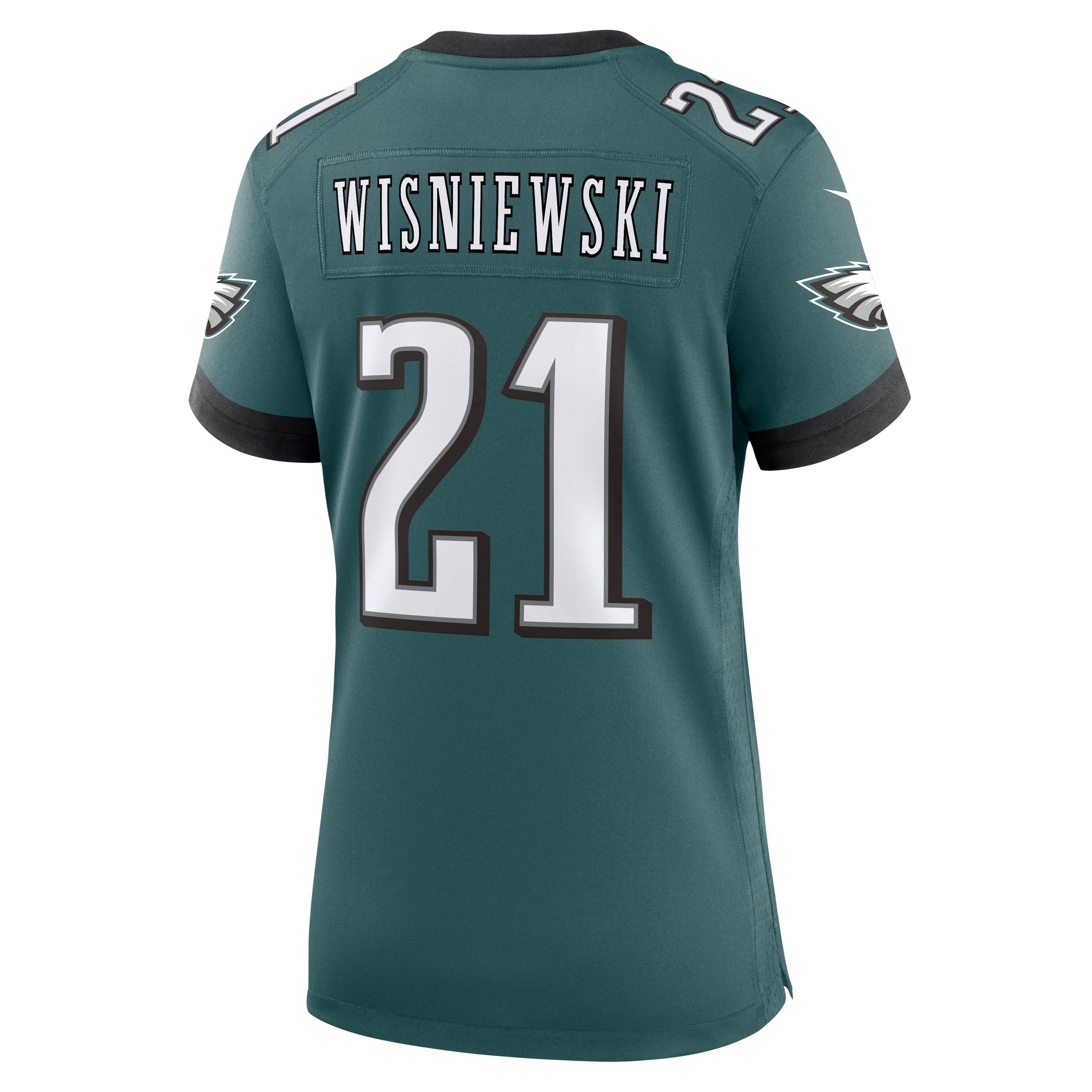 Maillot de match Nike Cole Wisniewski vert nuit pour femme, Philadelphia Eagles
