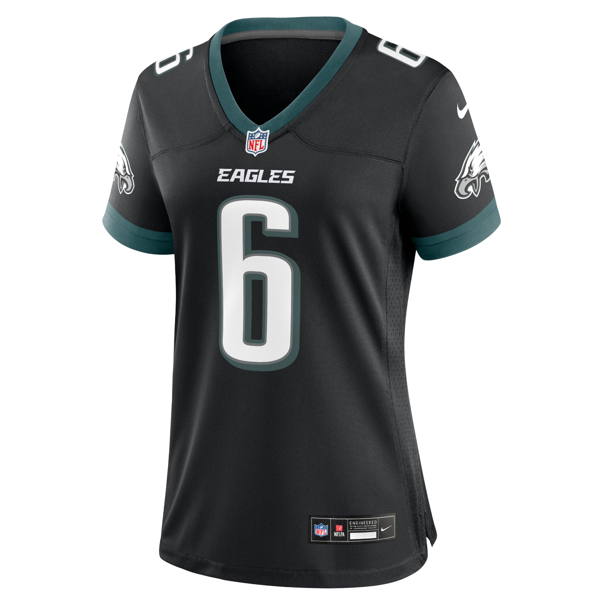 Maillot de match alternatif Nike DeVonta Smith pour femme, noir, Philadelphia Eagles