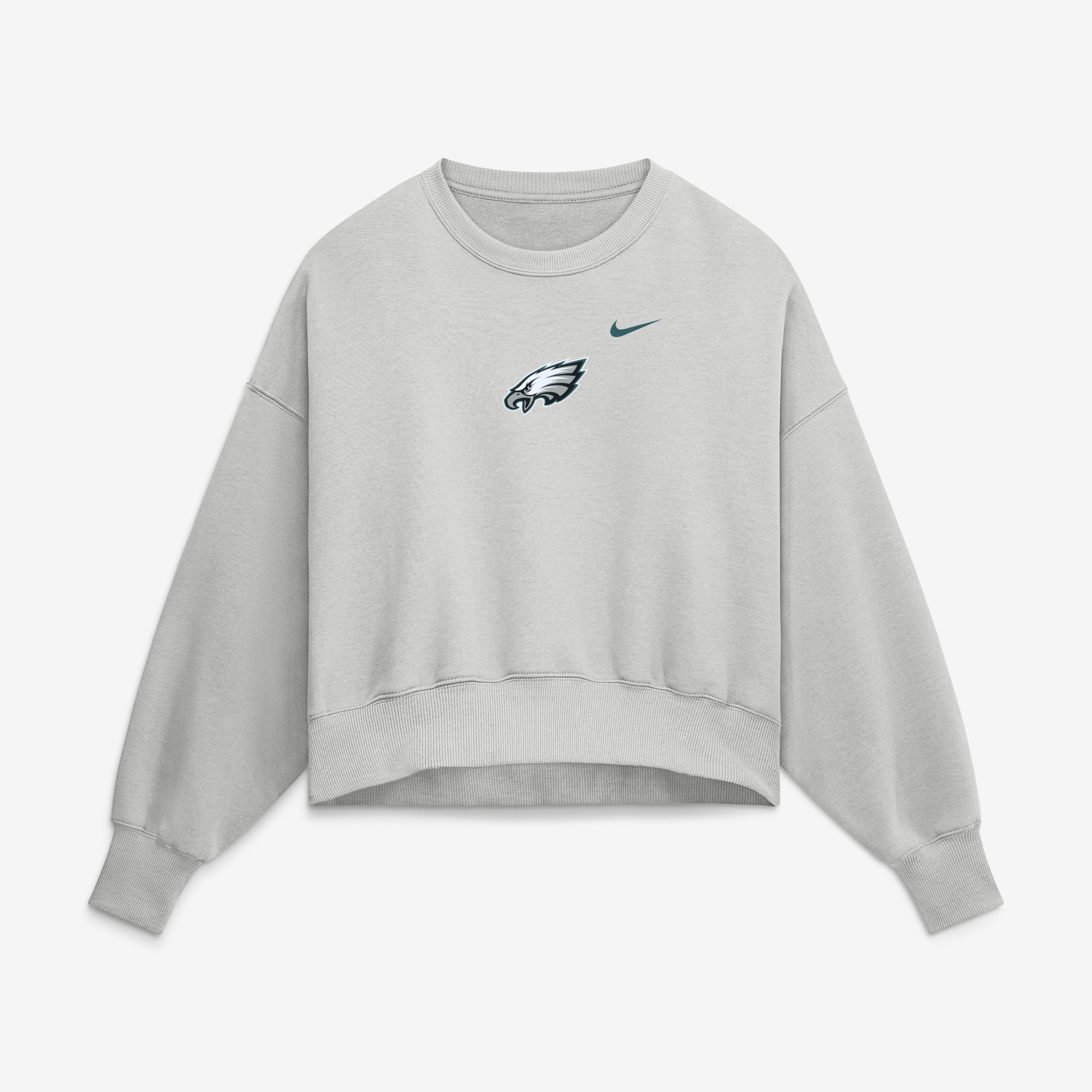 Sweat-shirt polaire surdimensionné Nike Philadelphia Eagles Primetime Phoenix gris pour femme