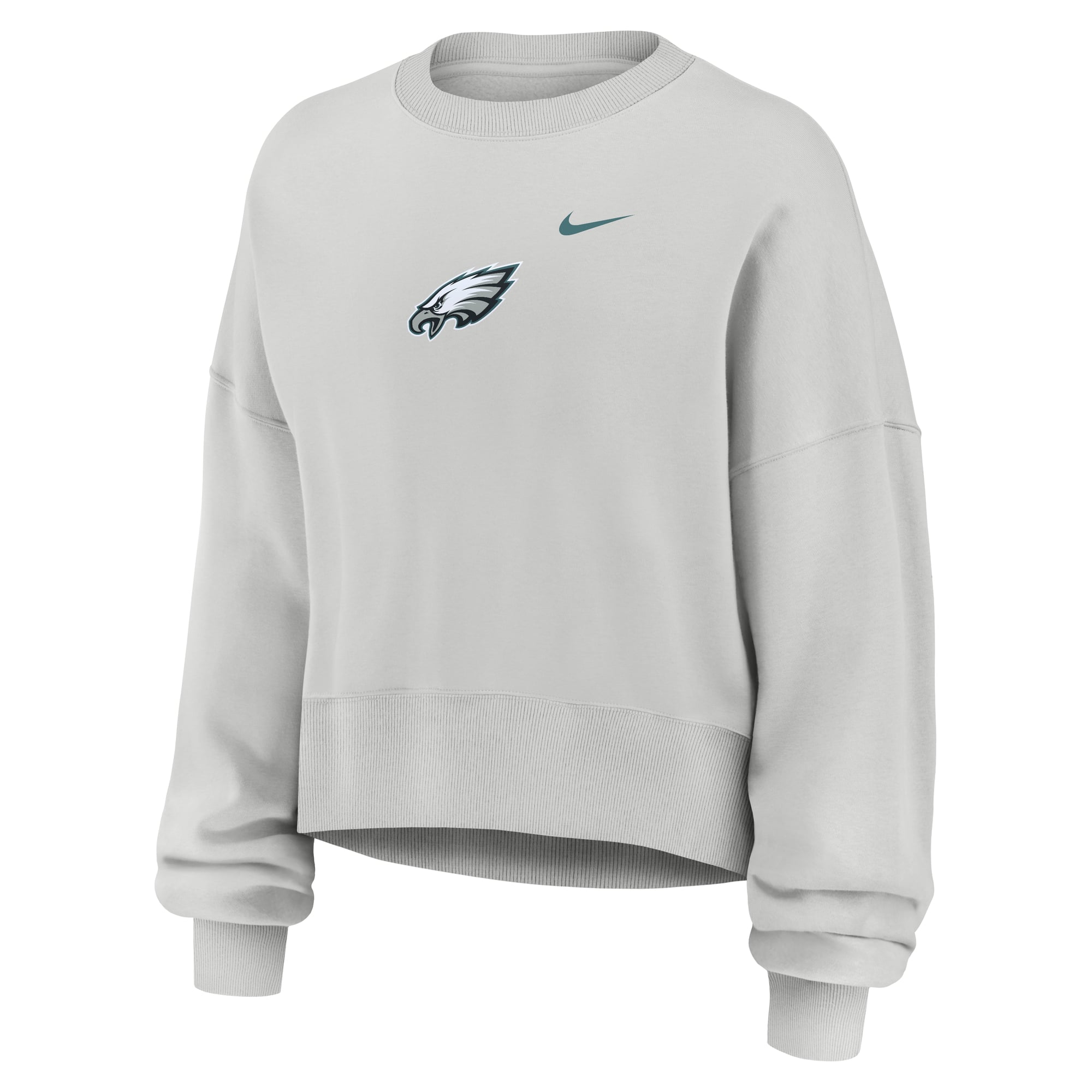 Sweat-shirt polaire surdimensionné Nike Philadelphia Eagles Primetime Phoenix gris pour femme