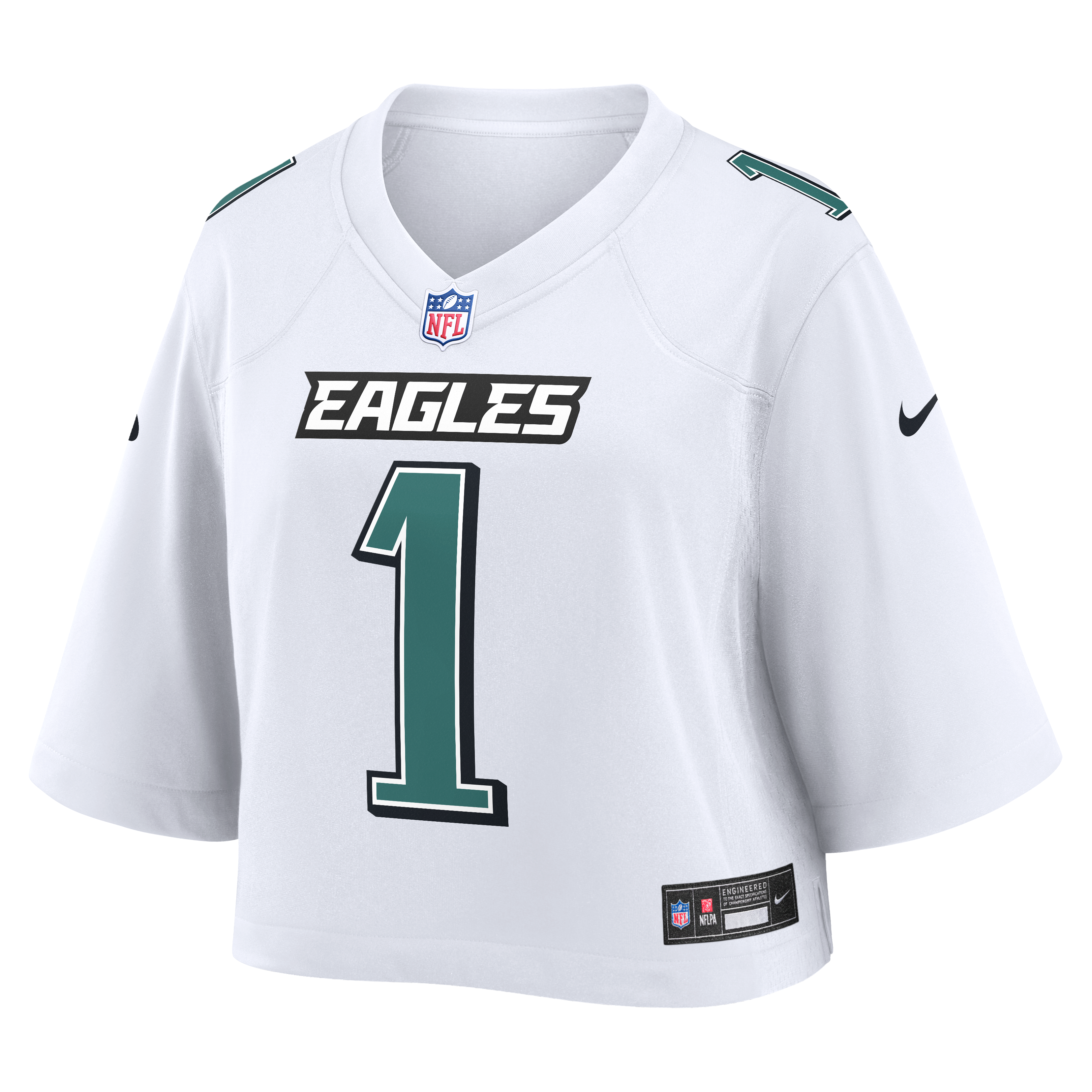 Maillot de match court Nike Jalen Hurts blanc Philadelphia Eagles pour femme