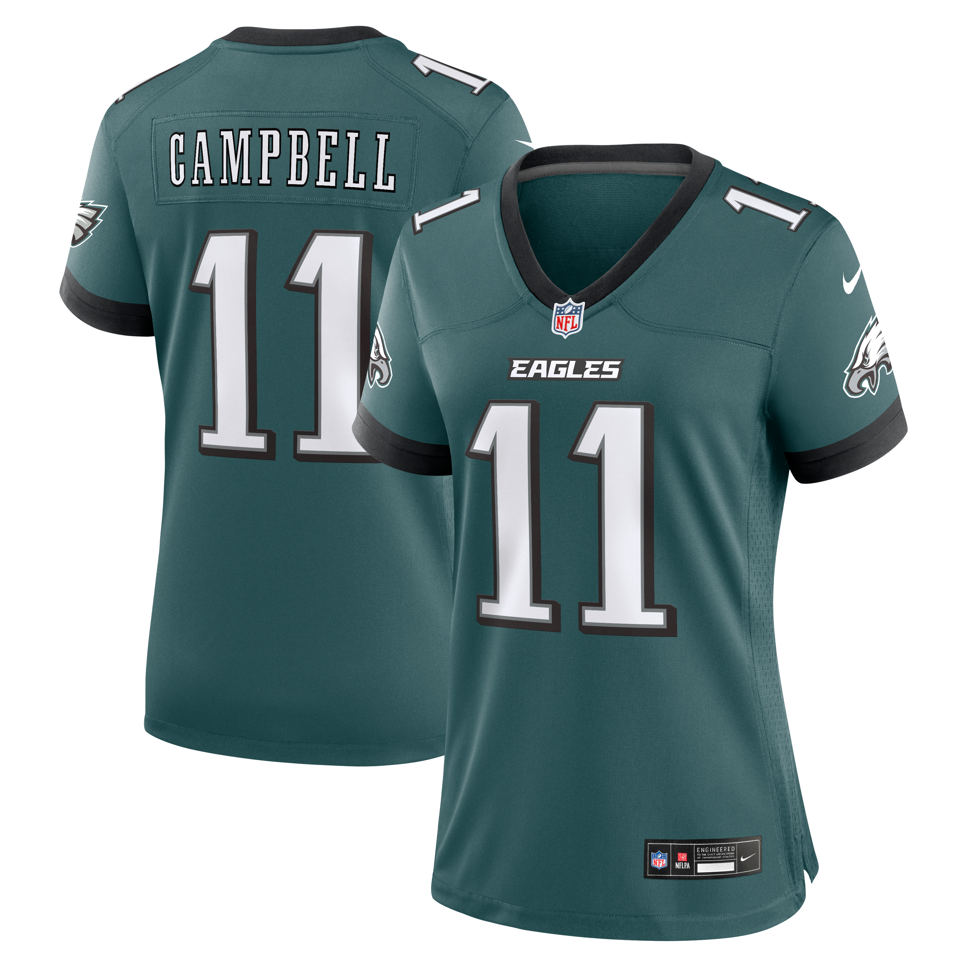 Women's Nike Jihaad Campbell Midnight Green Philadelphia Eagles Team Game Jersey