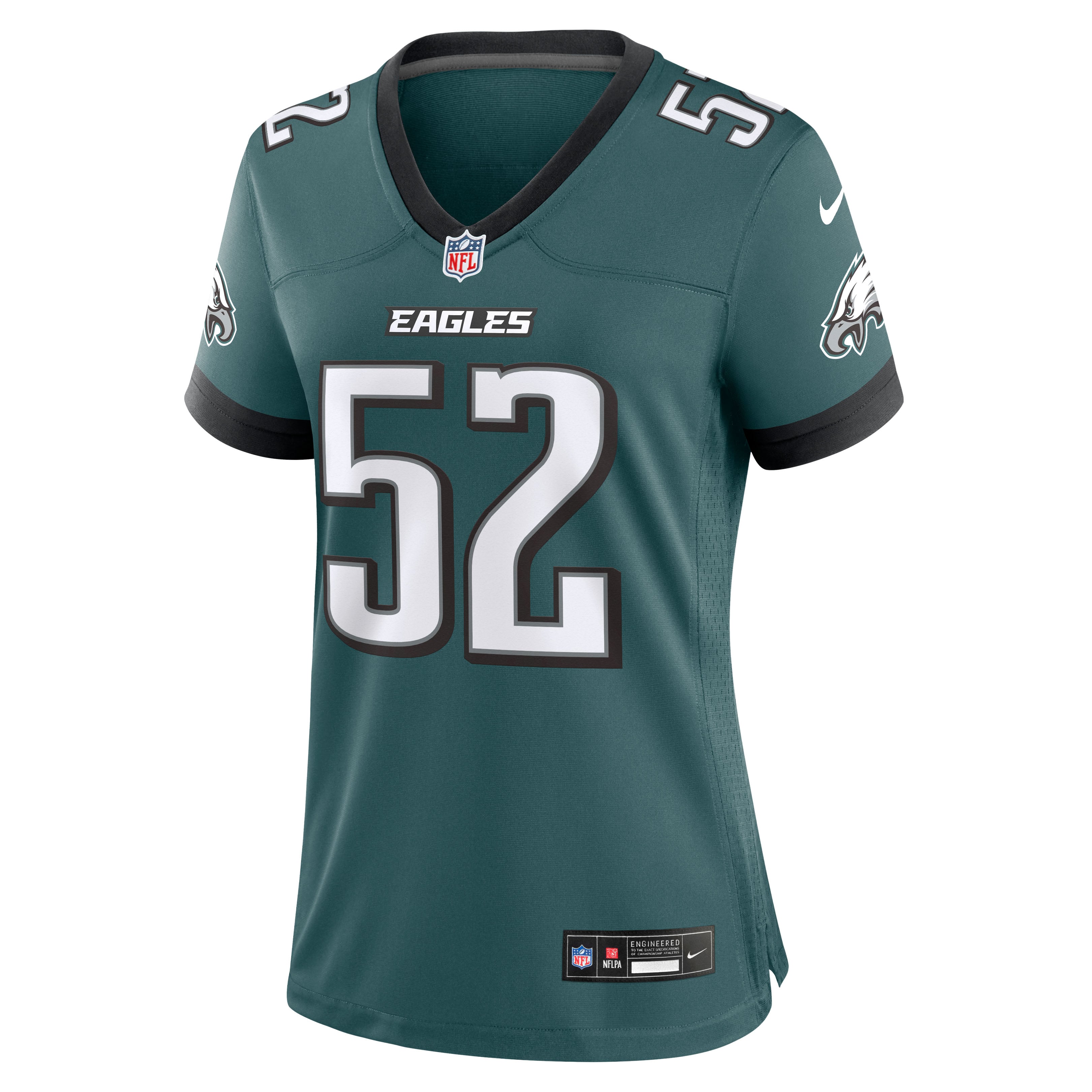 Maillot de match Nike Jonathan Greenard vert nuit pour femme, Philadelphia Eagles