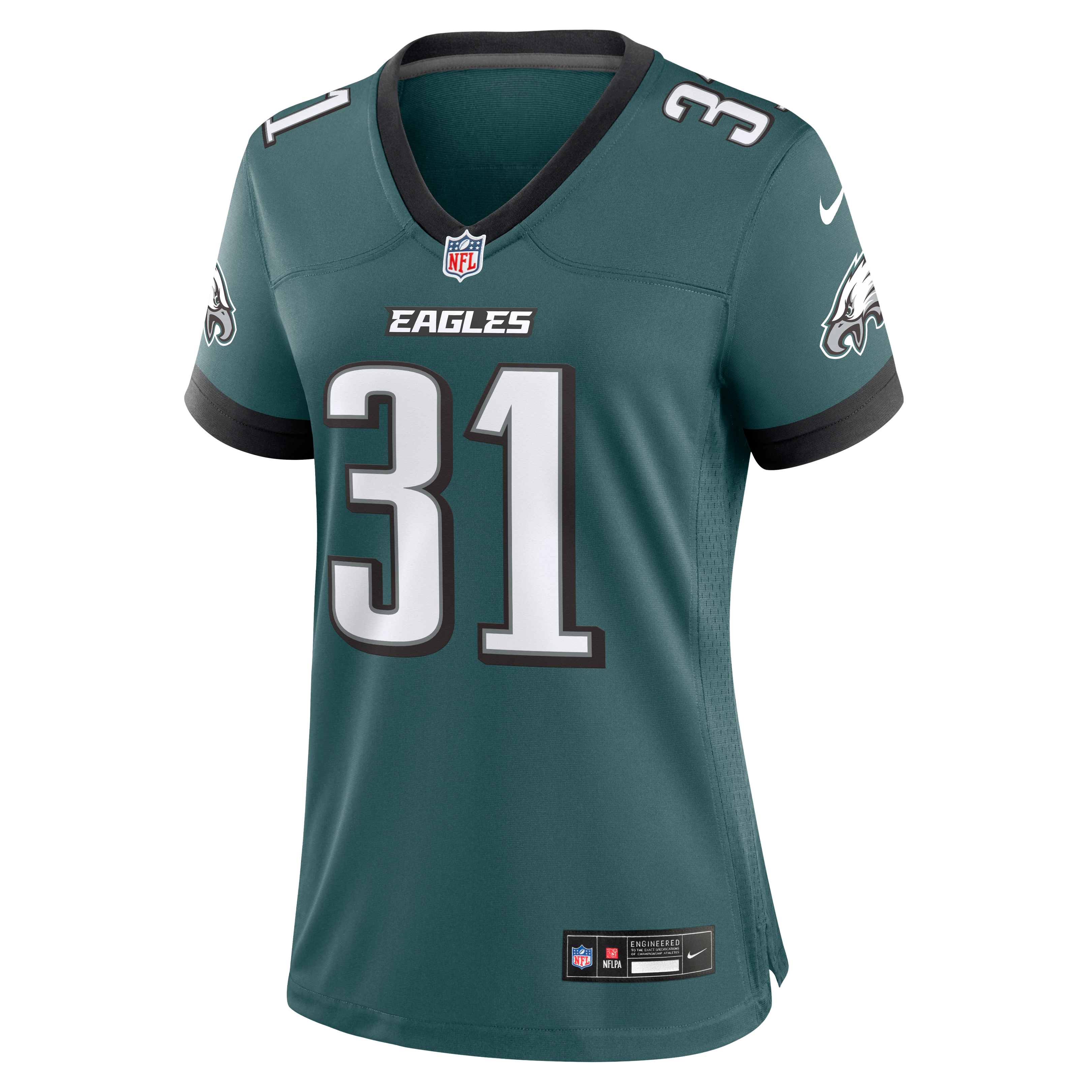 Maillot de match Nike Jonathan Jones vert nuit pour femme, Philadelphia Eagles