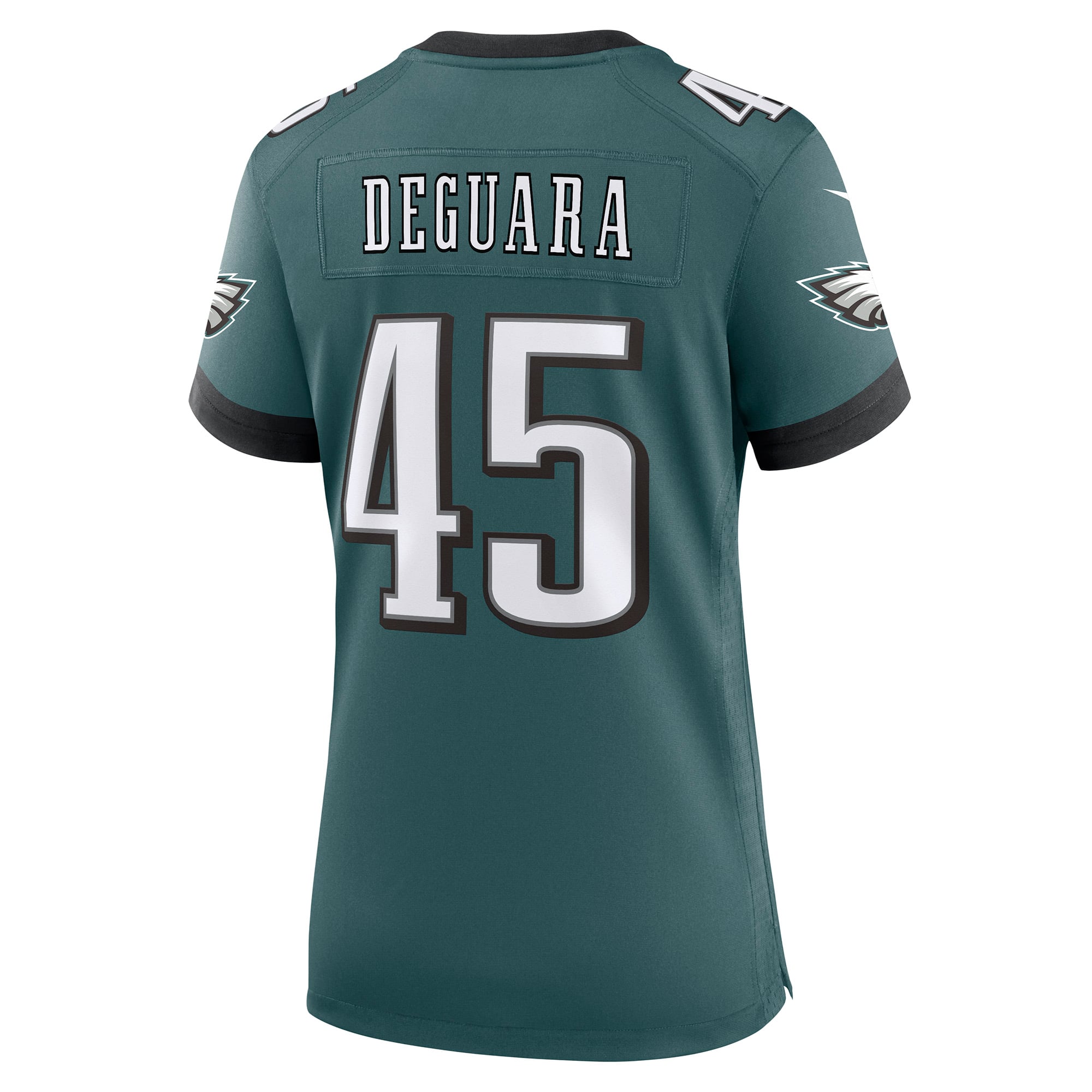 Maillot de match Nike Josiah Deguara vert nuit pour femme, Philadelphia Eagles