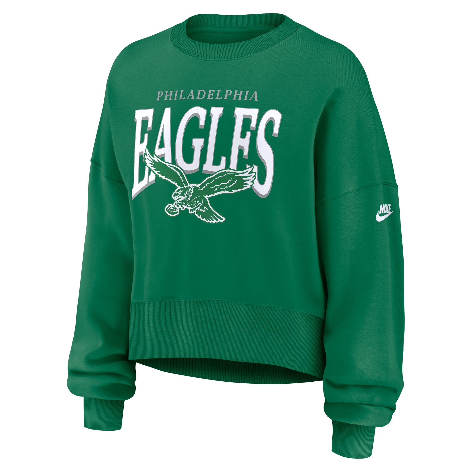 Women's Nike Kelly Green Philadelphia Eagles Oversized Phoenix Fleece Sweatshirt