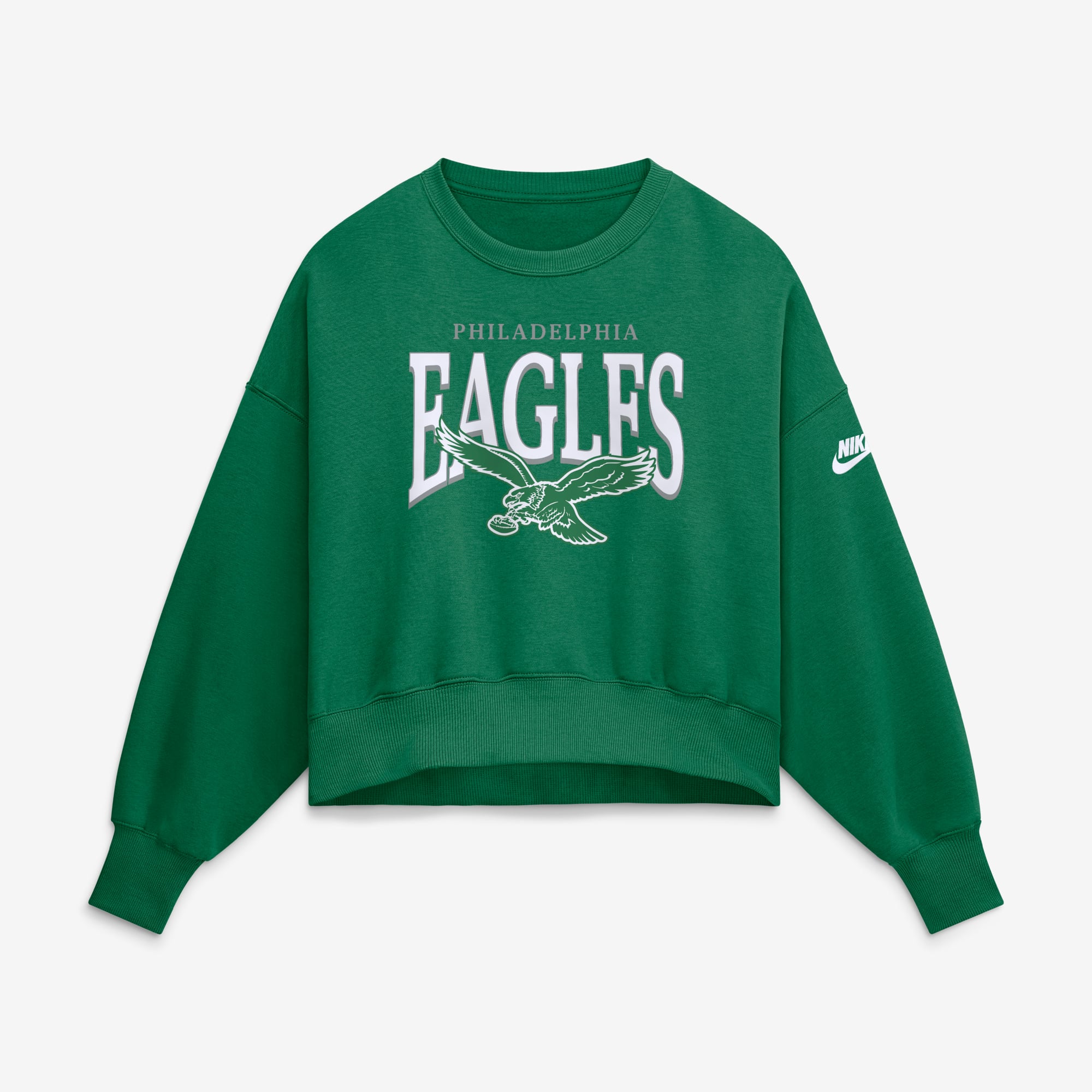 Women's Nike Kelly Green Philadelphia Eagles Oversized Phoenix Fleece Sweatshirt