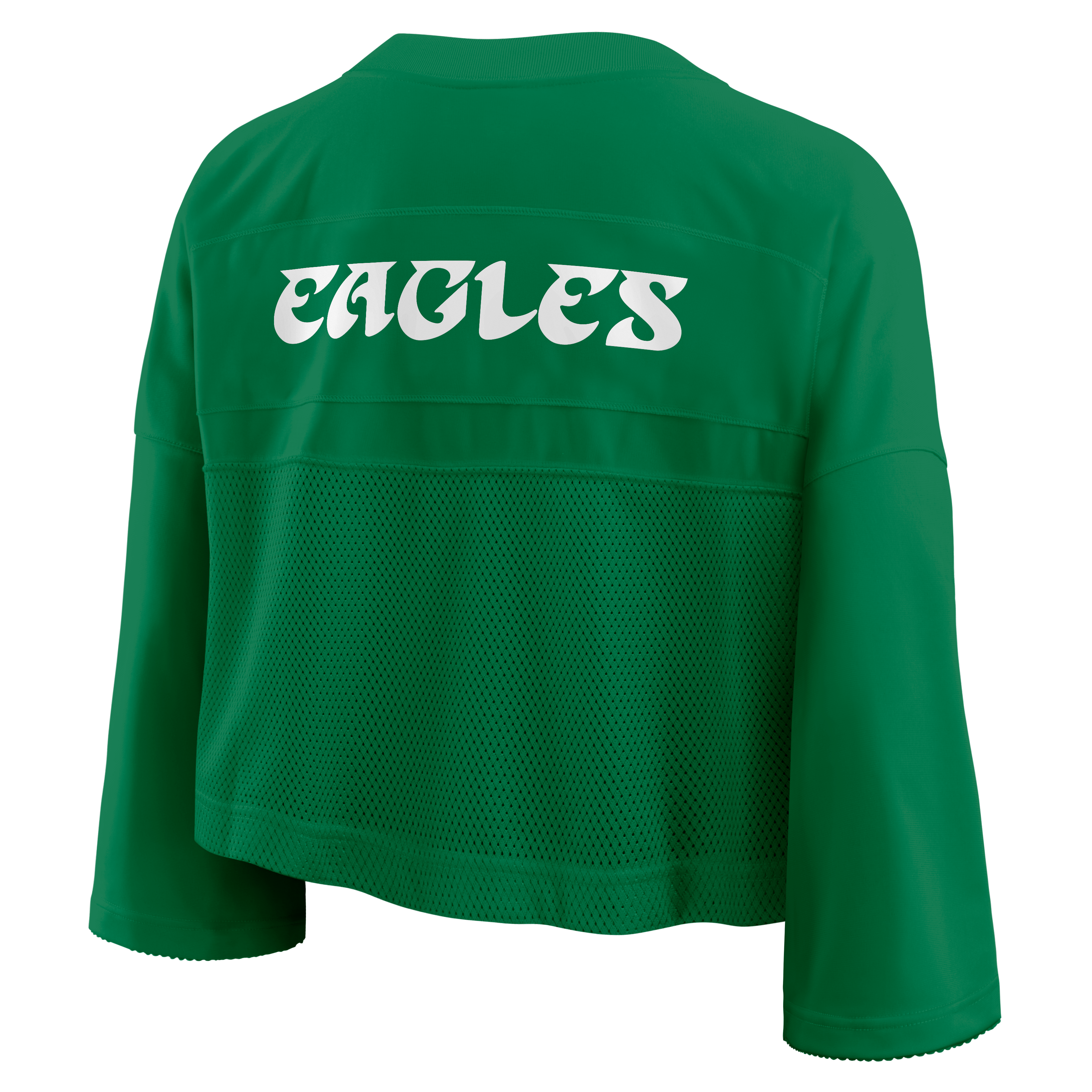 Women's Nike Kelly Green Philadelphia Eagles Rewind Cropped Mesh Dri-FIT Fashion Jersey