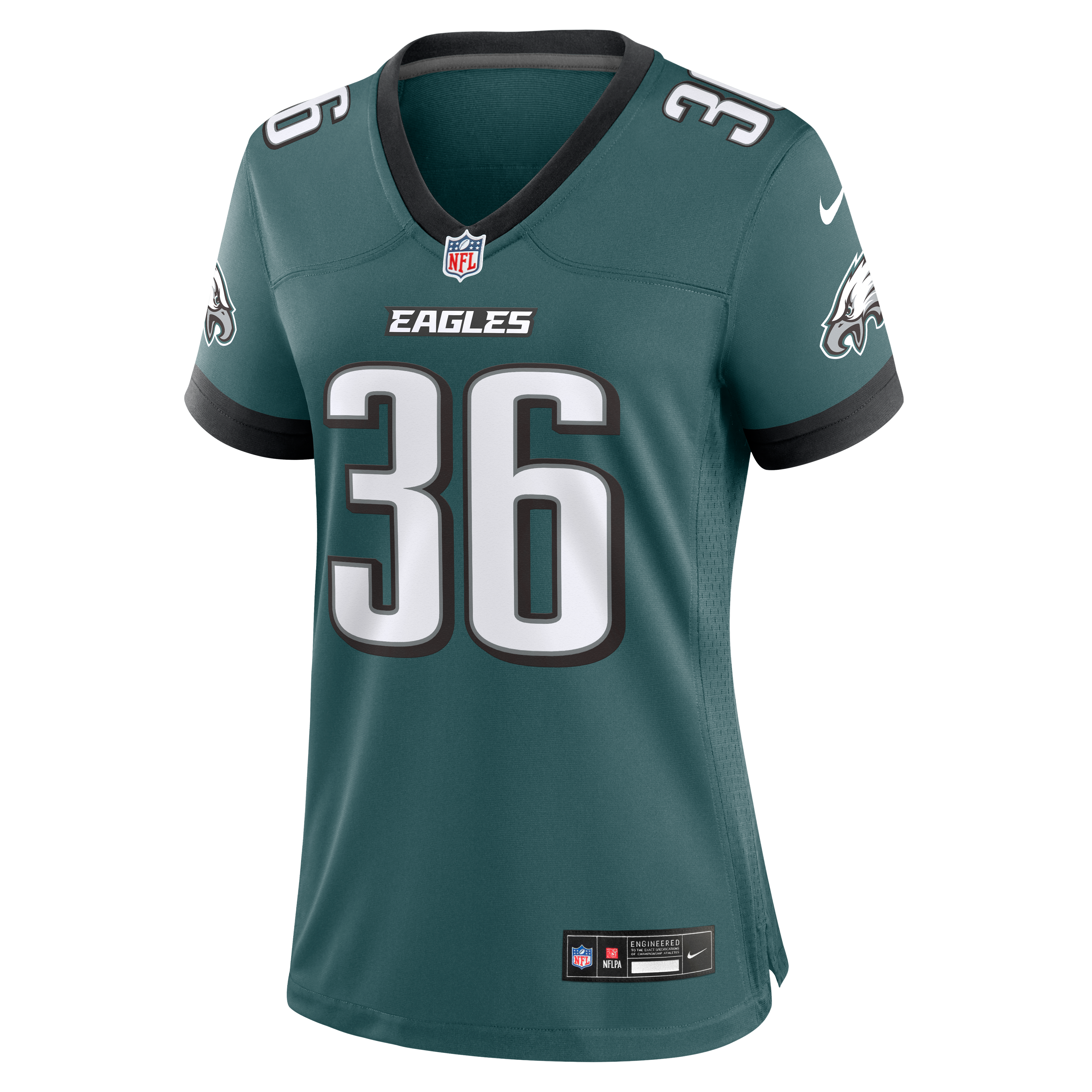 Maillot de match Nike Maximus Pulley vert nuit pour femme, Philadelphia Eagles