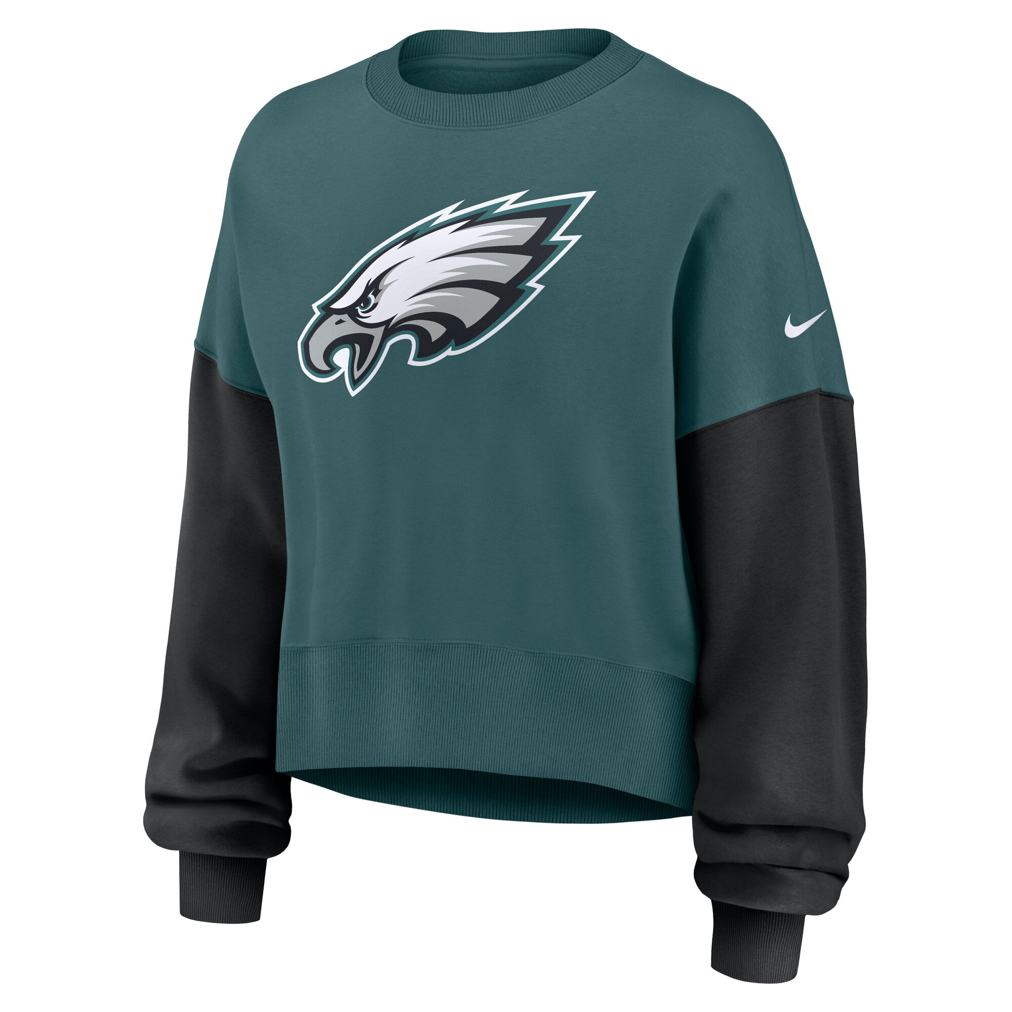 Sweat-shirt oversize à blocs de couleurs Nike vert nuit pour femme des Philadelphia Eagles