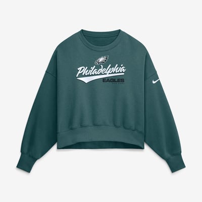 Philadelphia Eagles Nike Women's Oversized Phoenix Fleece Sweatshirt - Midnight Green