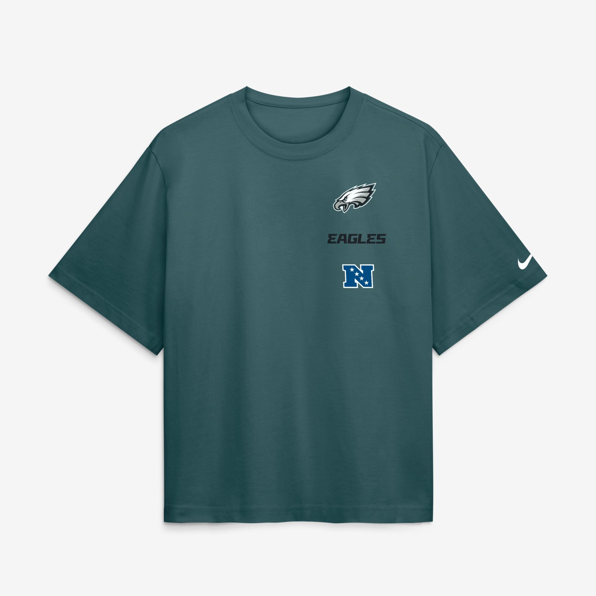 T-shirt ample et carré Nike pour femme, vert nuit, Philadelphia Eagles Primetime Premium Essential
