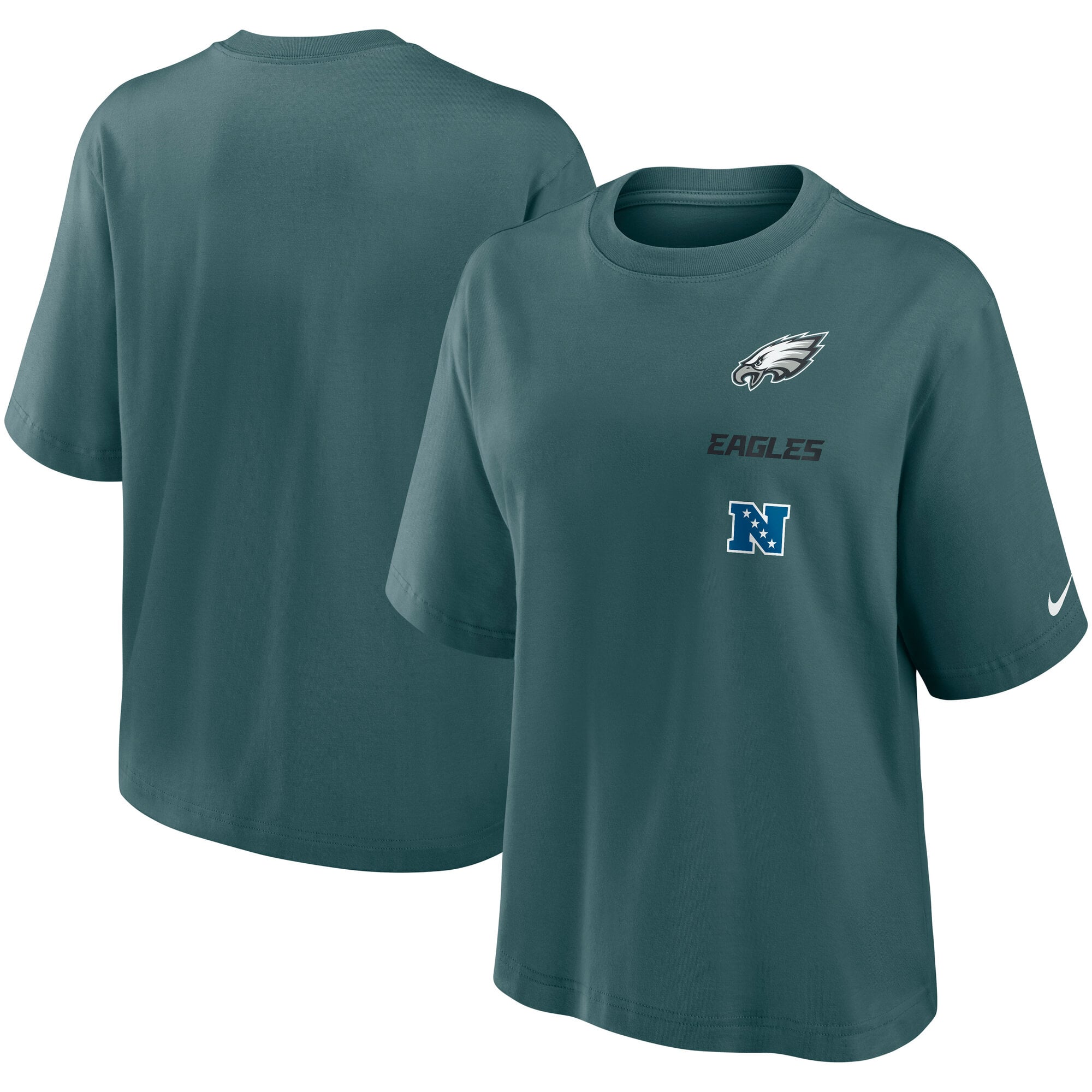 T-shirt ample et carré Nike pour femme, vert nuit, Philadelphia Eagles Primetime Premium Essential