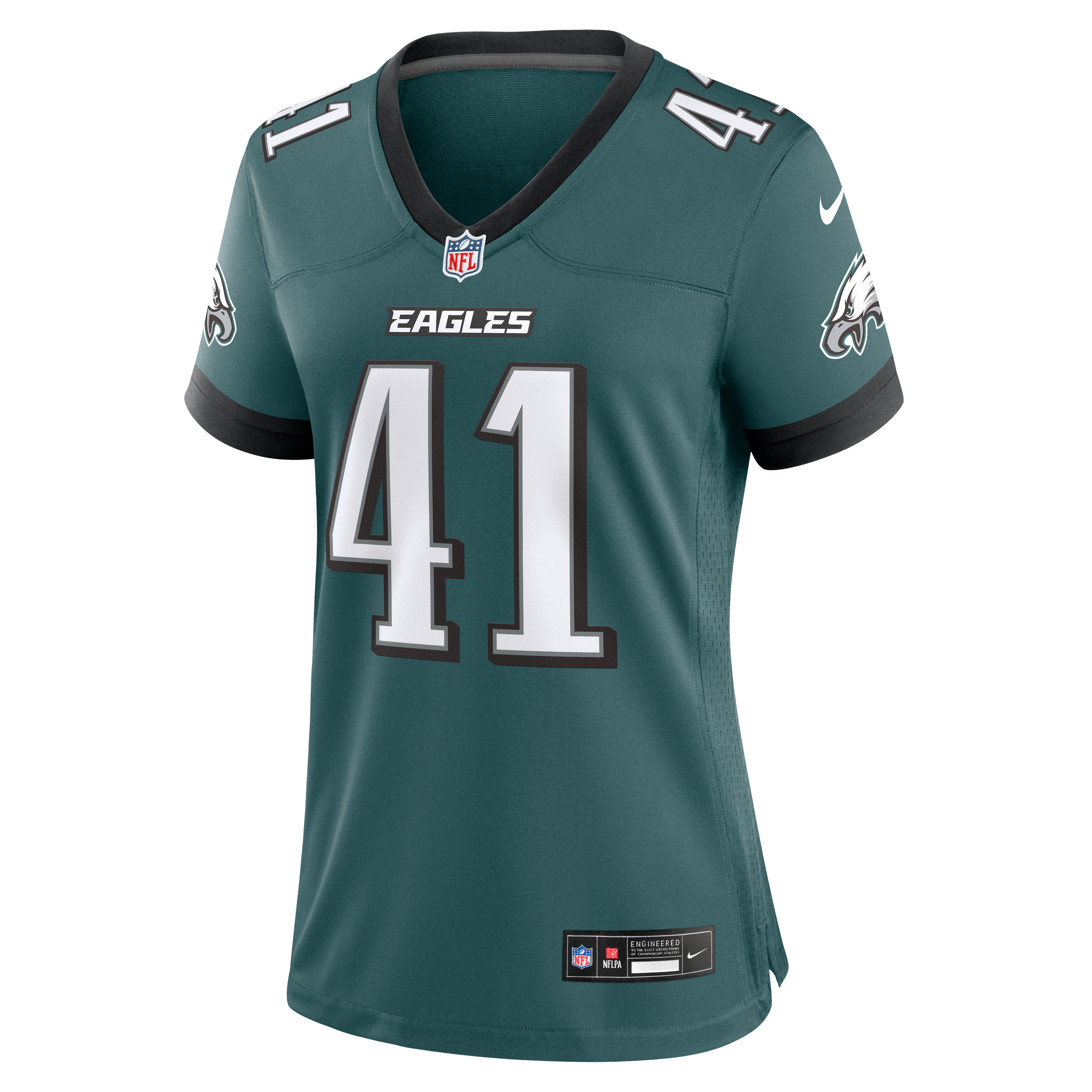 Maillot de match Nike Rocco Underwood vert nuit pour femme, Philadelphia Eagles