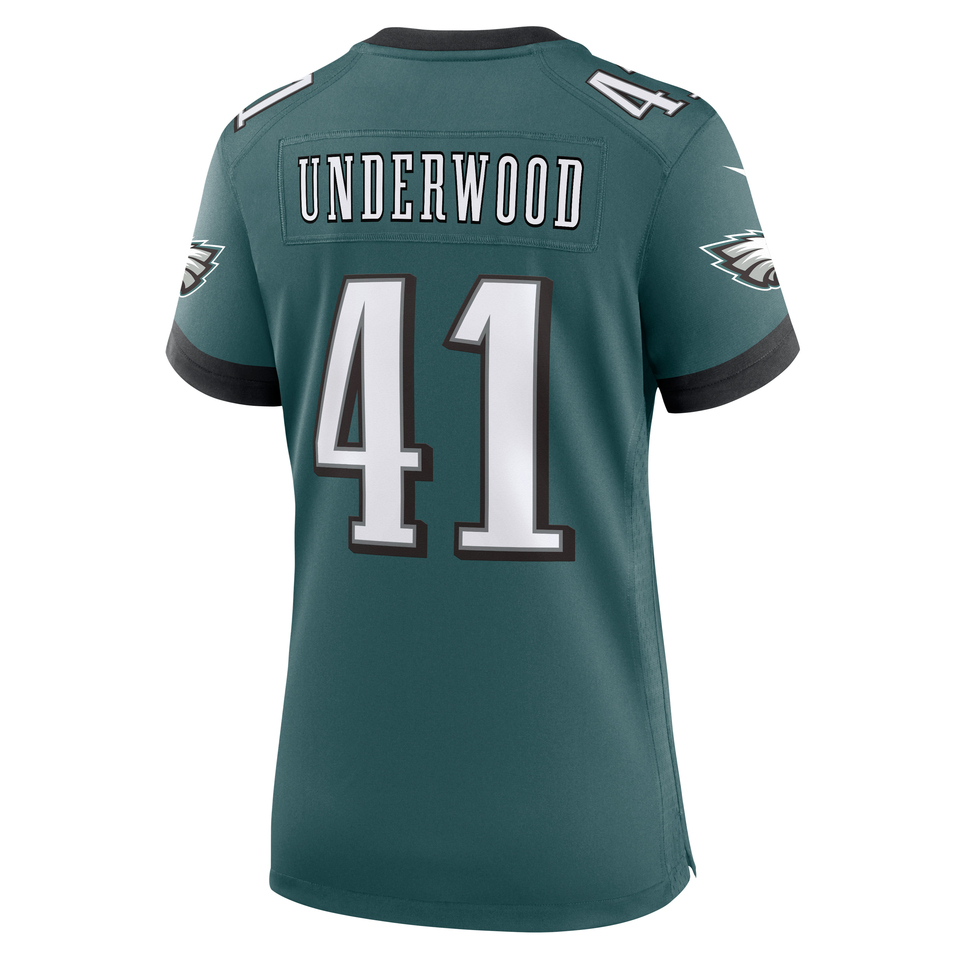 Maillot de match Nike Rocco Underwood vert nuit pour femme, Philadelphia Eagles