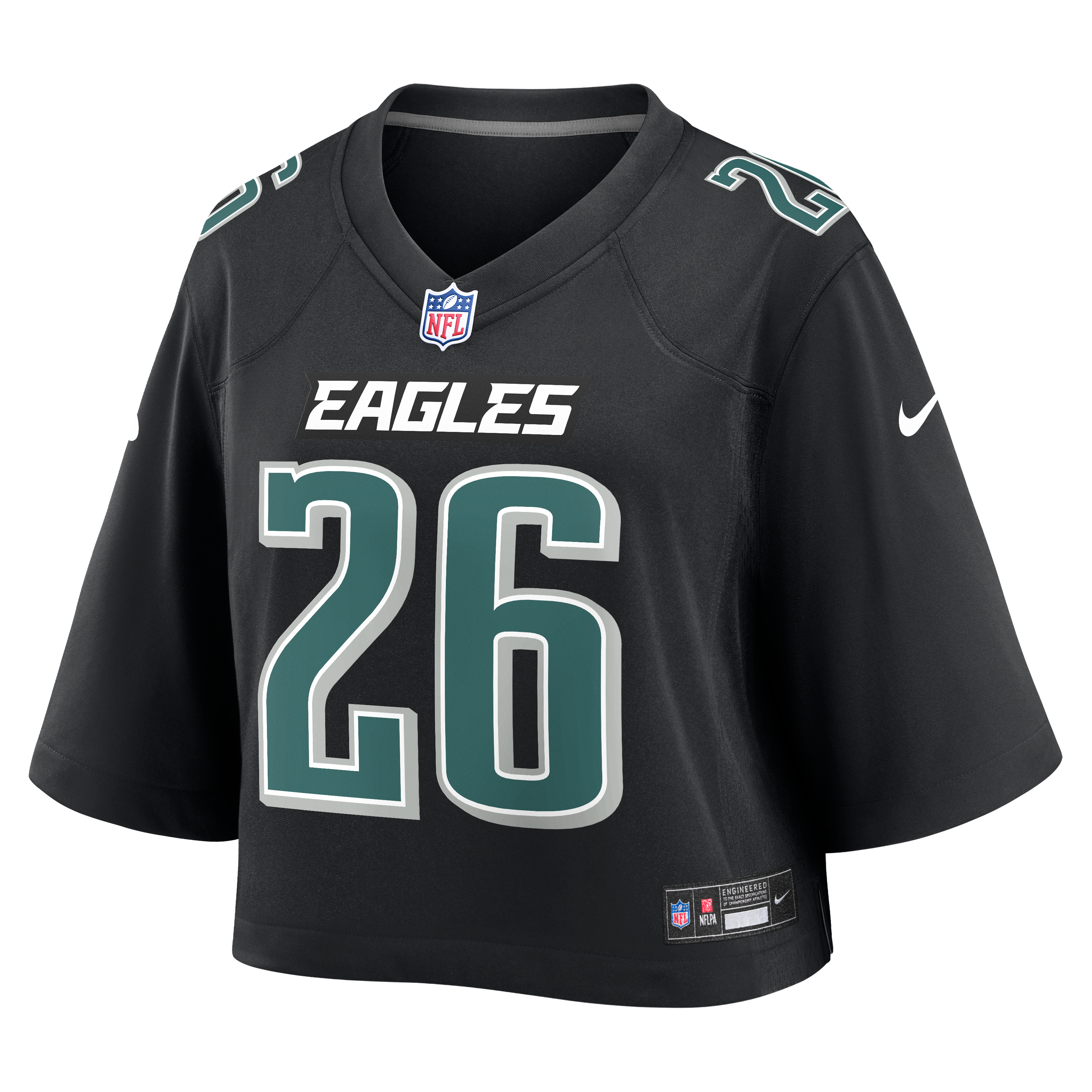 Women's Nike Saquon Barkley Black Philadelphia Eagles Cropped Fashion Game Jersey