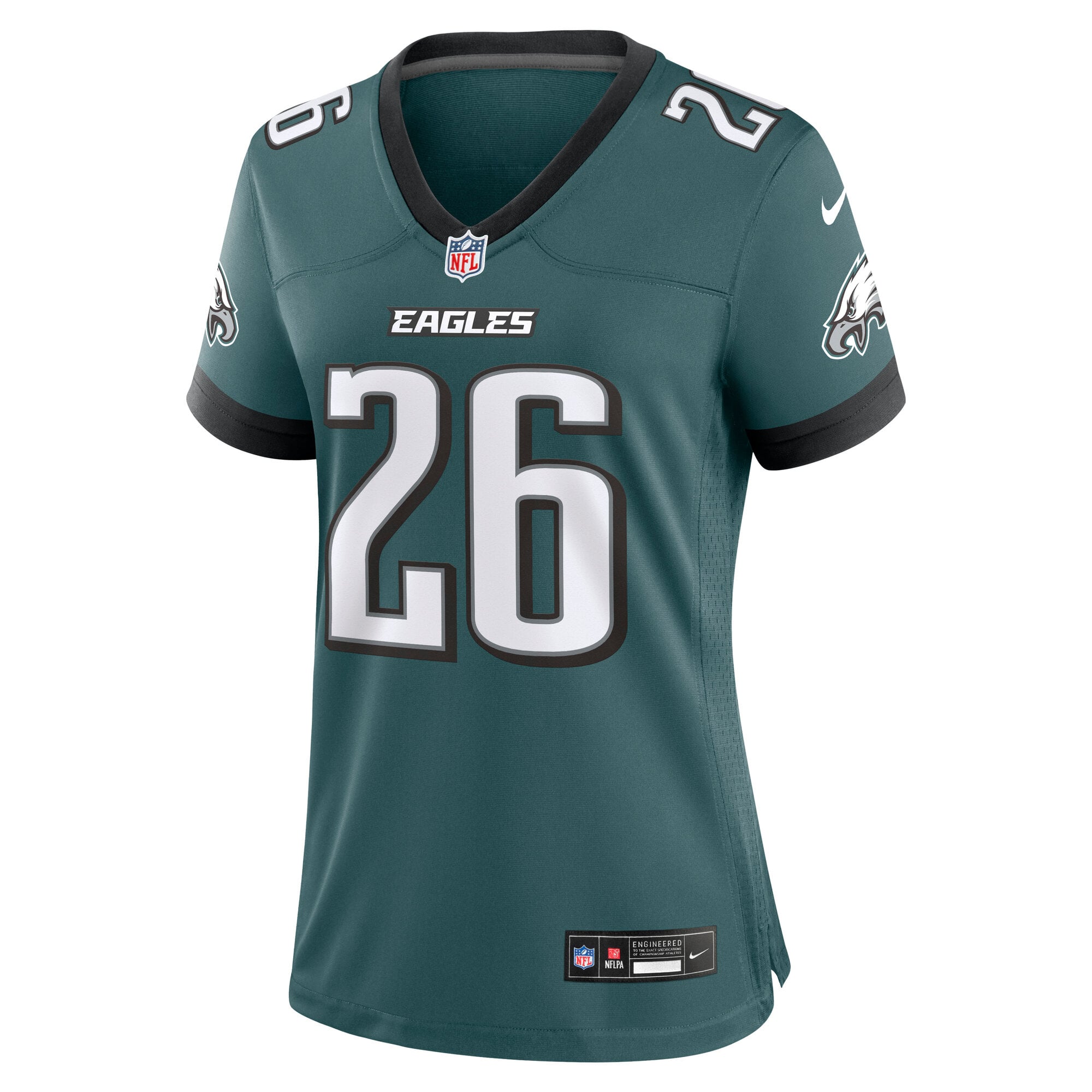 Maillot de match Nike Saquon Barkley vert nuit pour femme, Philadelphia Eagles