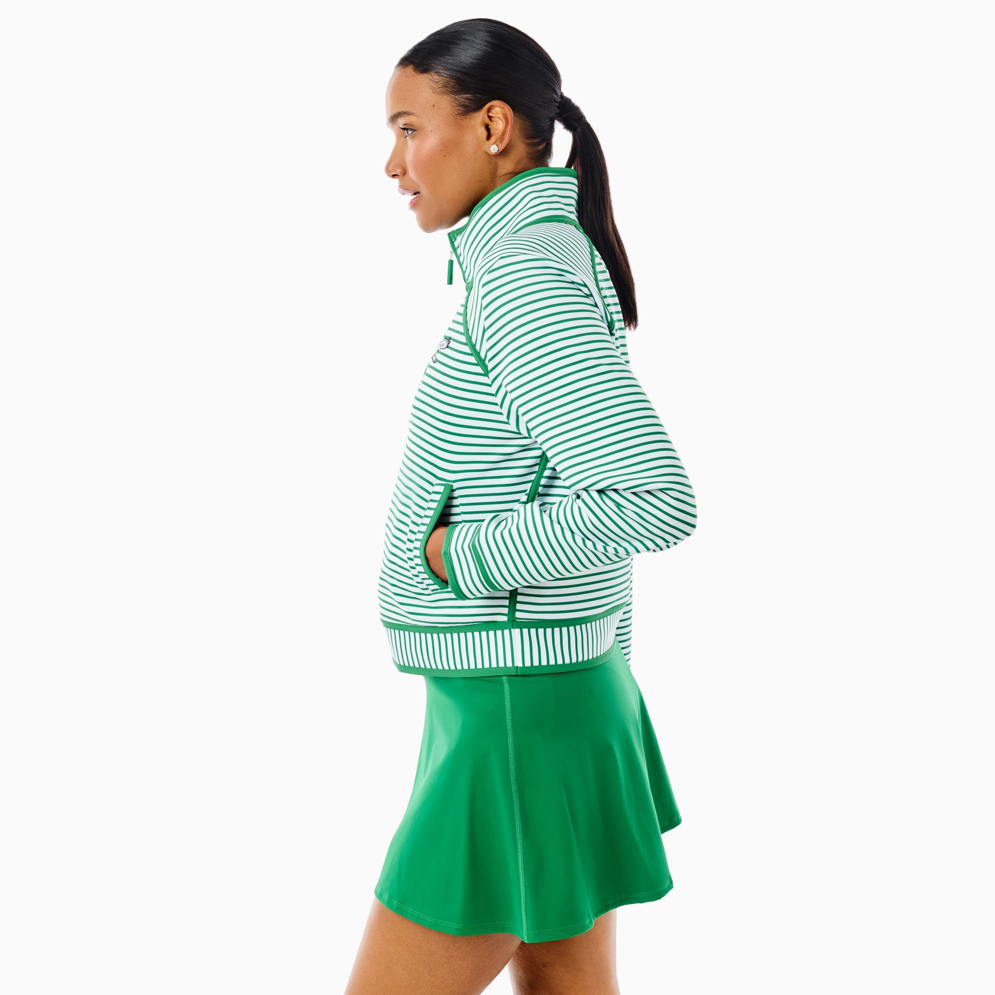 Pull-over zippé 1/4 vert Kelly Philadelphia Eagles x Addison Bay Bainbridge pour femme