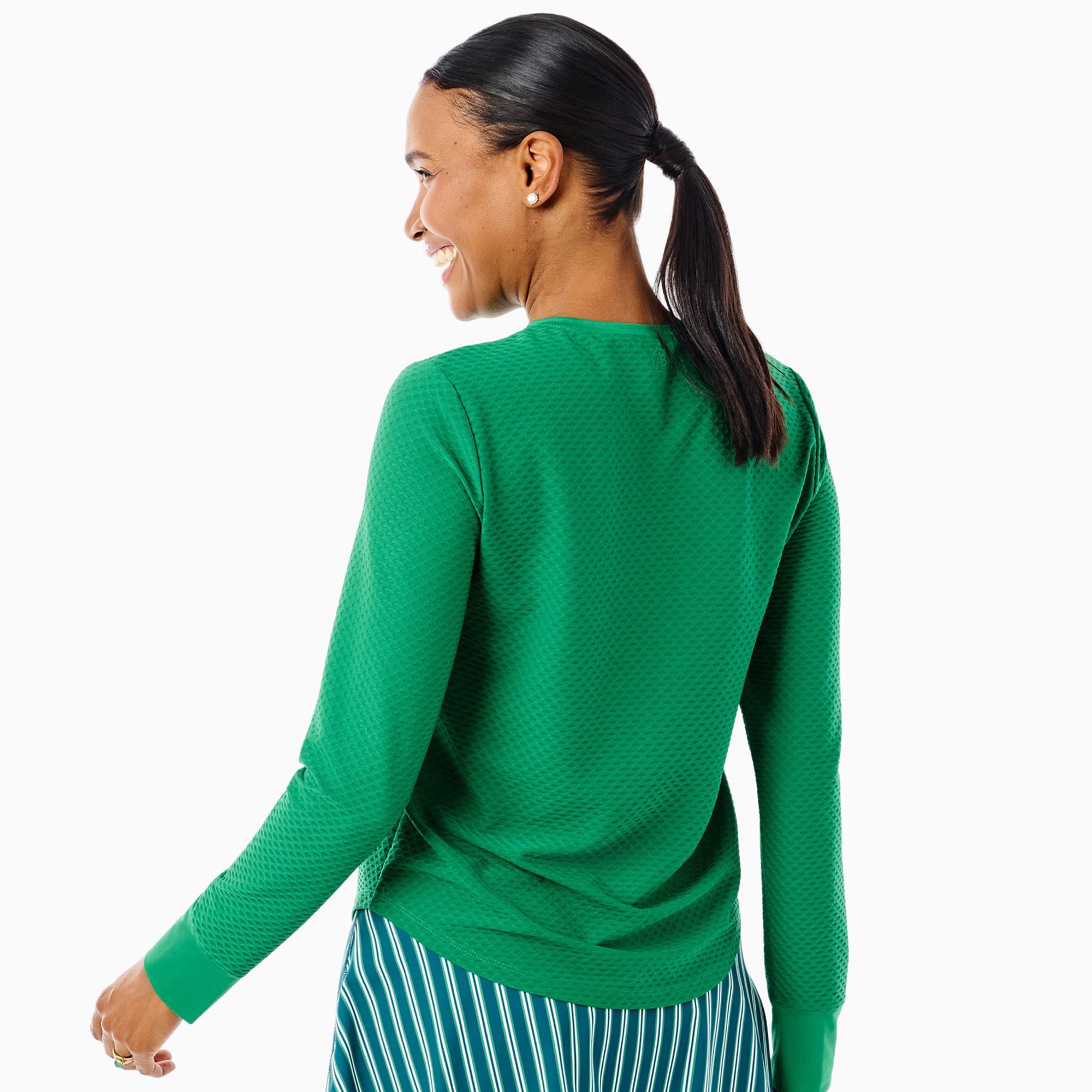T-shirt à manches longues pour femmes Philadelphia Eagles x Addison Bay Kelly Green Palmetto