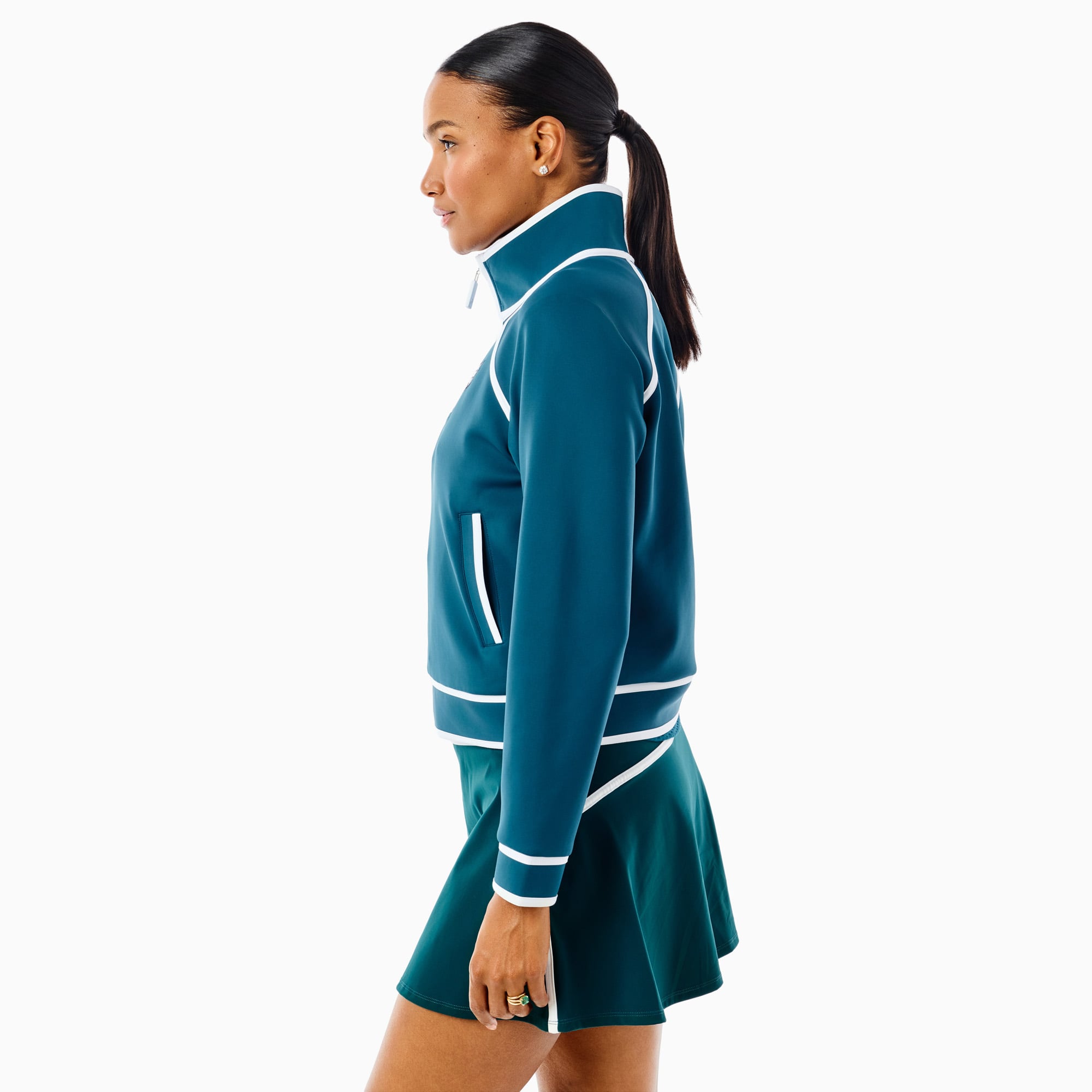Pull-over à col zippé vert nuit Philadelphia Eagles x Addison Bay Bainbridge pour femme