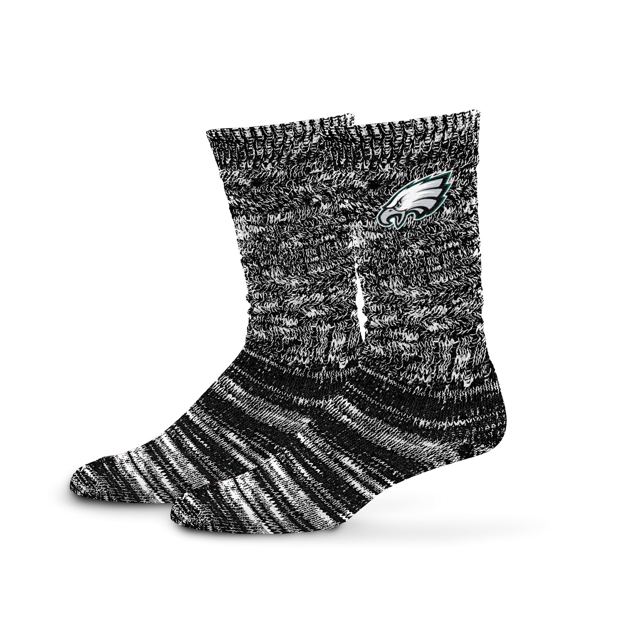 Women's PRO Compression  Black Philadelphia Eagles Slouchy Slub Textured Boyfriend Socks