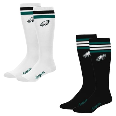 Philadelphia Eagles PRO Compression Women's Varsity Stripe Knee-High Compression Socks Two Pack
