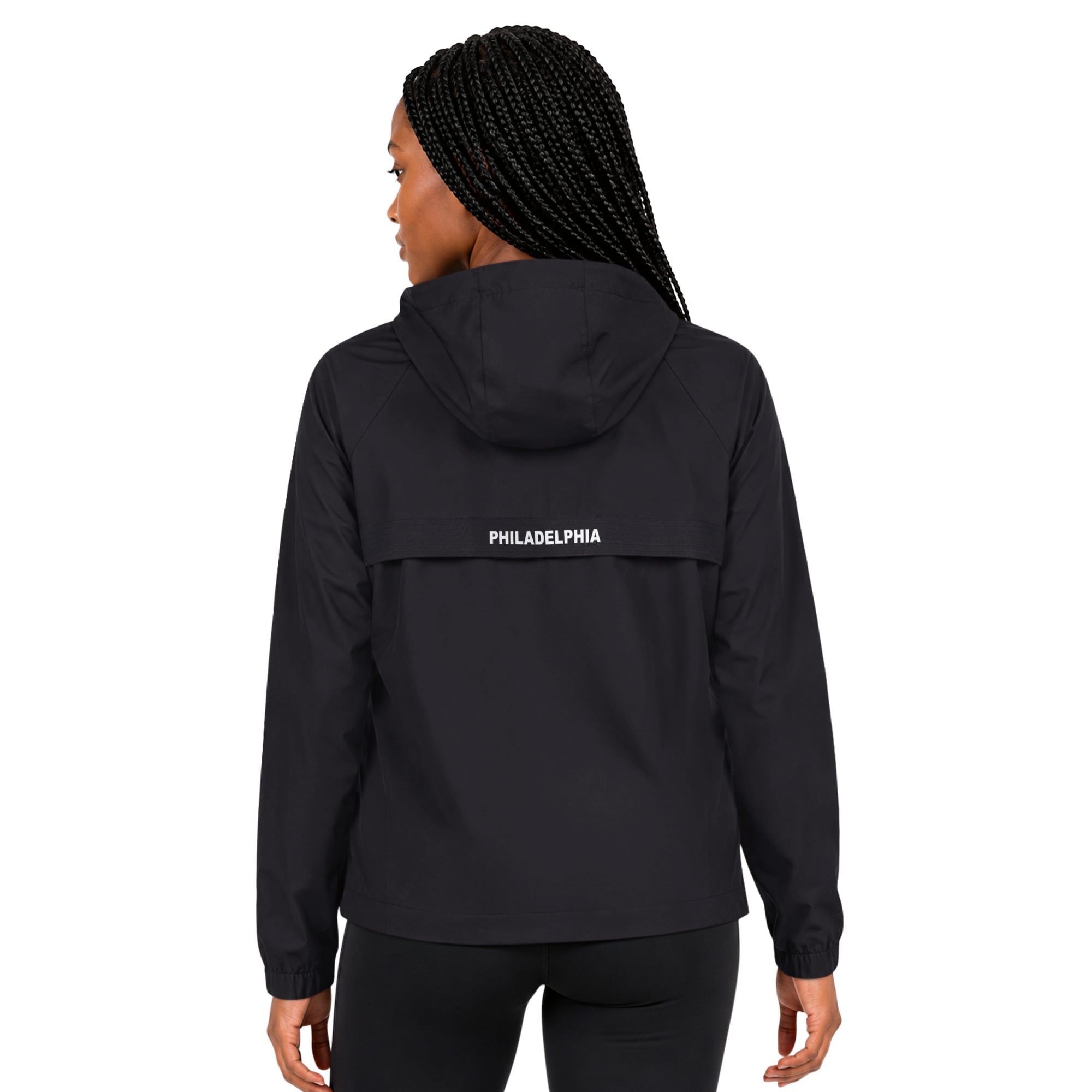 Veste raglan légère à fermeture éclair intégrale Starter Black Philadelphia Eagles pour femme