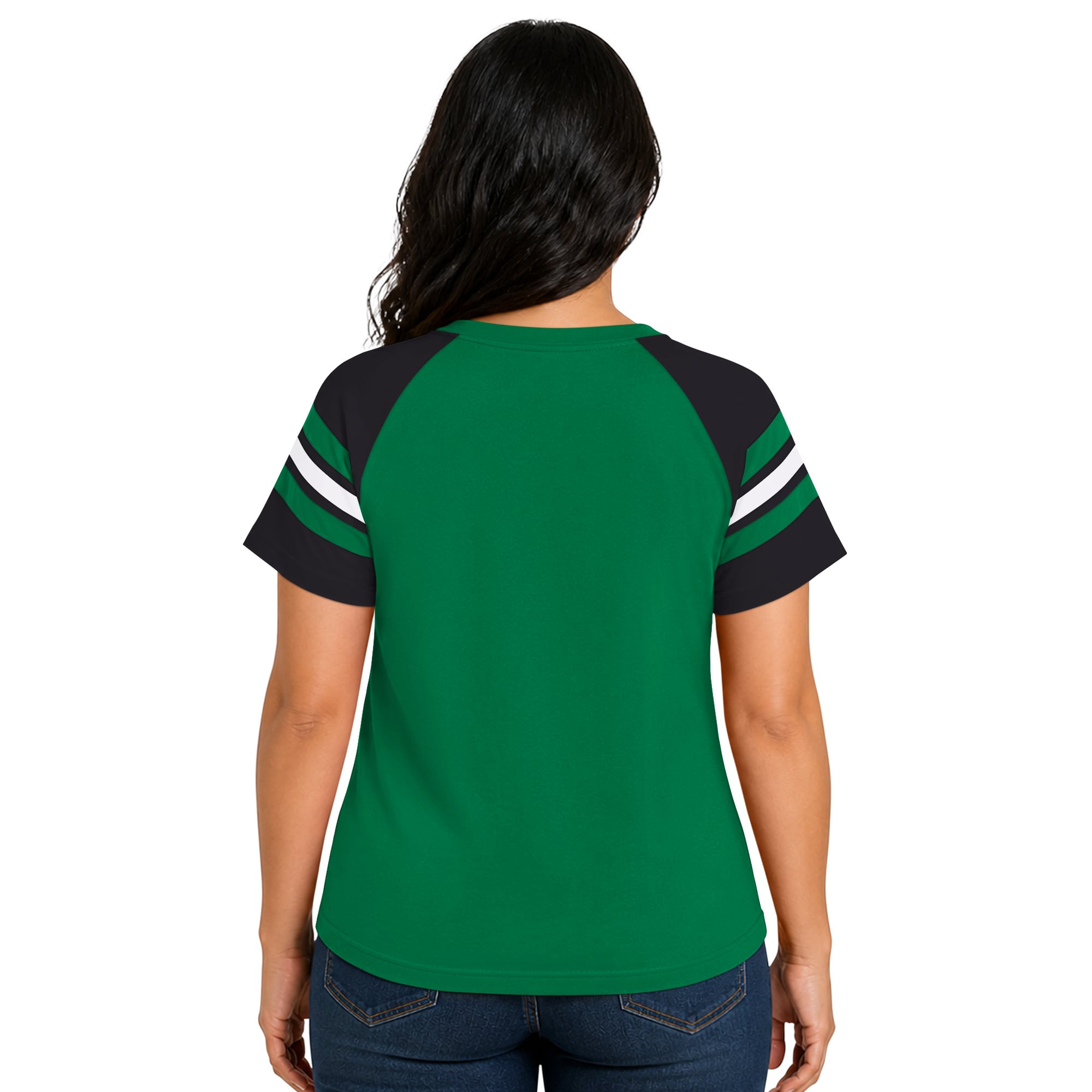T-shirt raglan à col cranté Starter Kelly Green pour femme, Philadelphia Eagles, grande taille, style rétro.