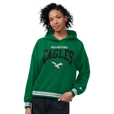 Philadelphia Eagles Starter Women's Vintage Home Plate Hoodie - Kelly Green