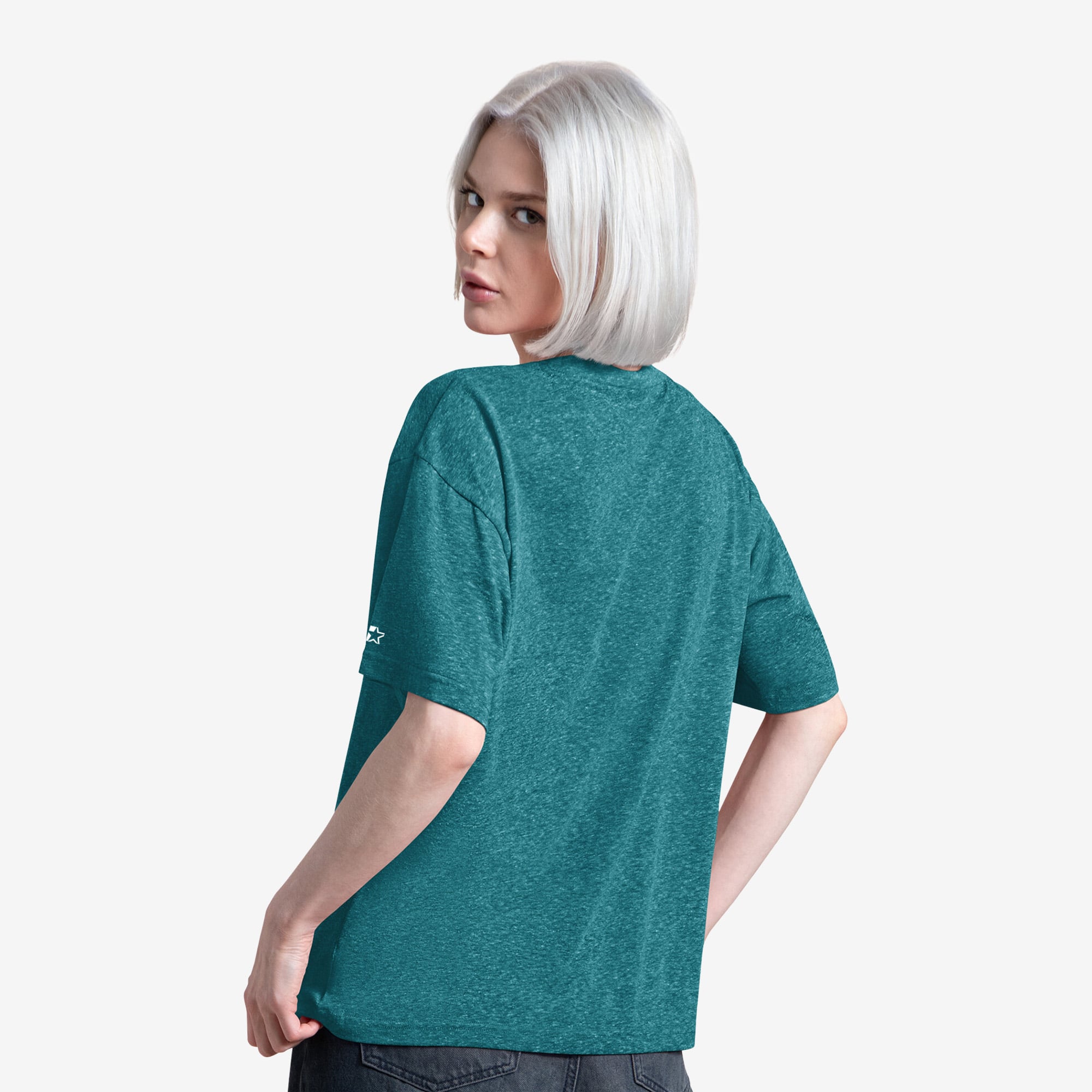 T-shirt Starter vert nuit pour femmes, motif tir en suspension des Eagles de Philadelphie