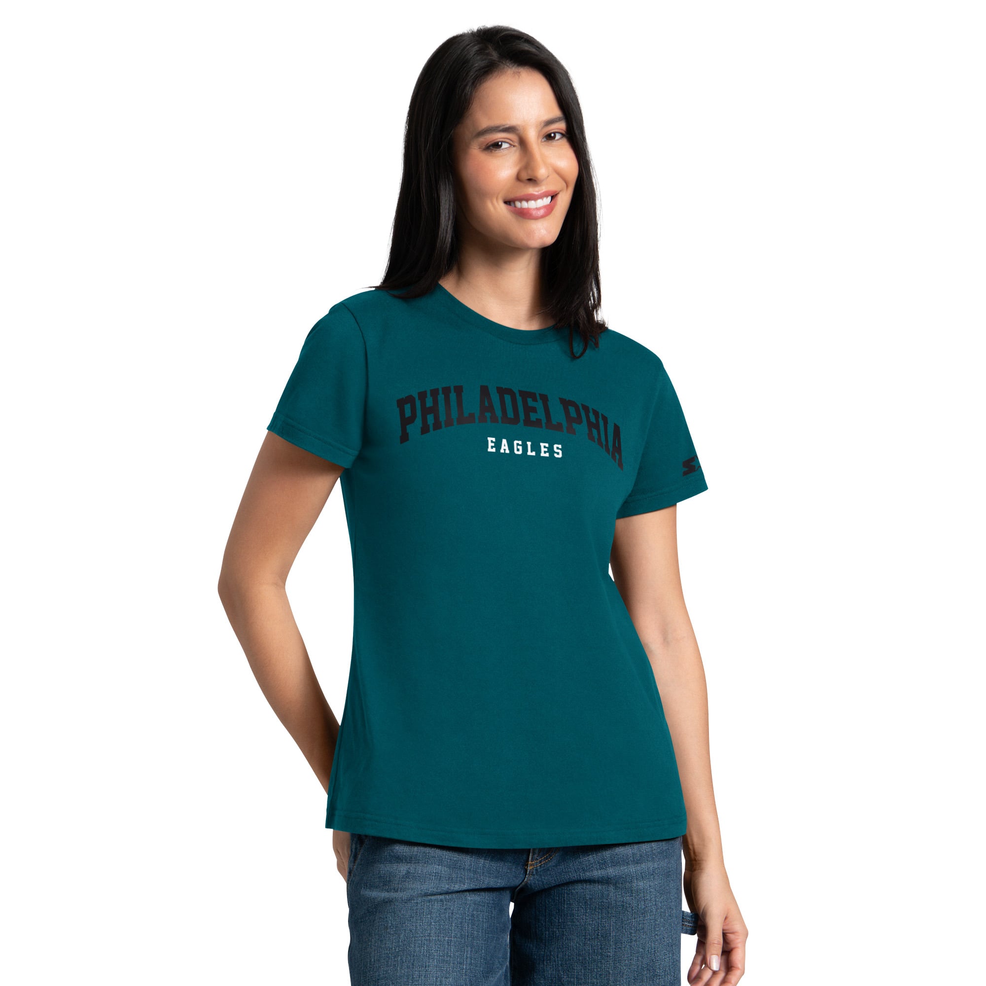 Pack de t-shirts Starter pour femmes, vert nuit et noir, Philadelphia Eagles