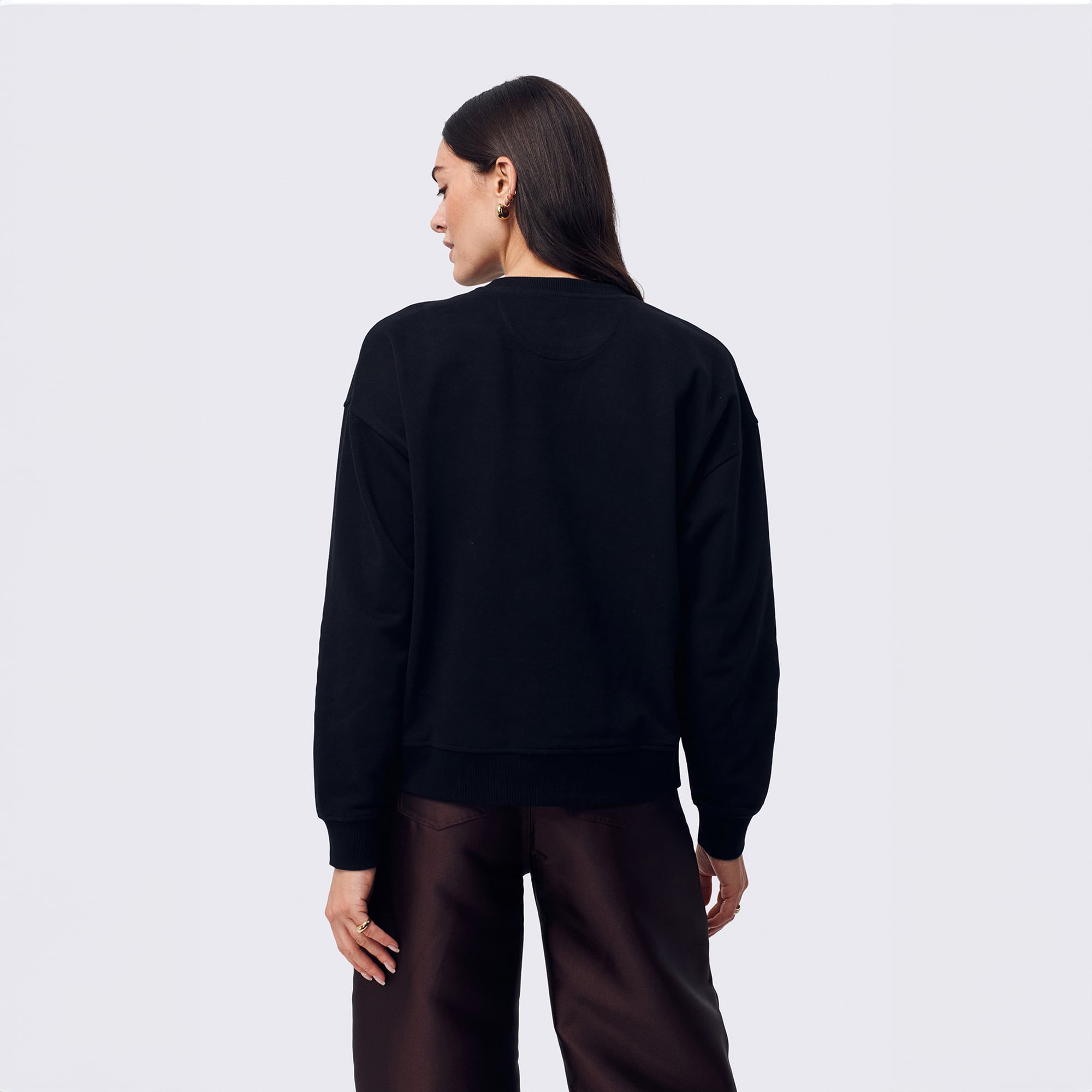 Pull Terez noir pour femme, motif Philadelphia Eagles, en coton classique à col rond.