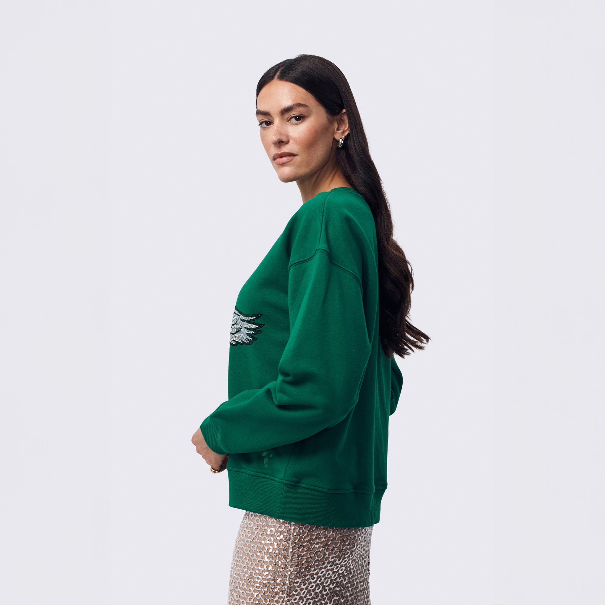 Sweat-shirt à capuche Terez Kelly Green Philadelphia Eagles pour femme, logo en pierre précieuse