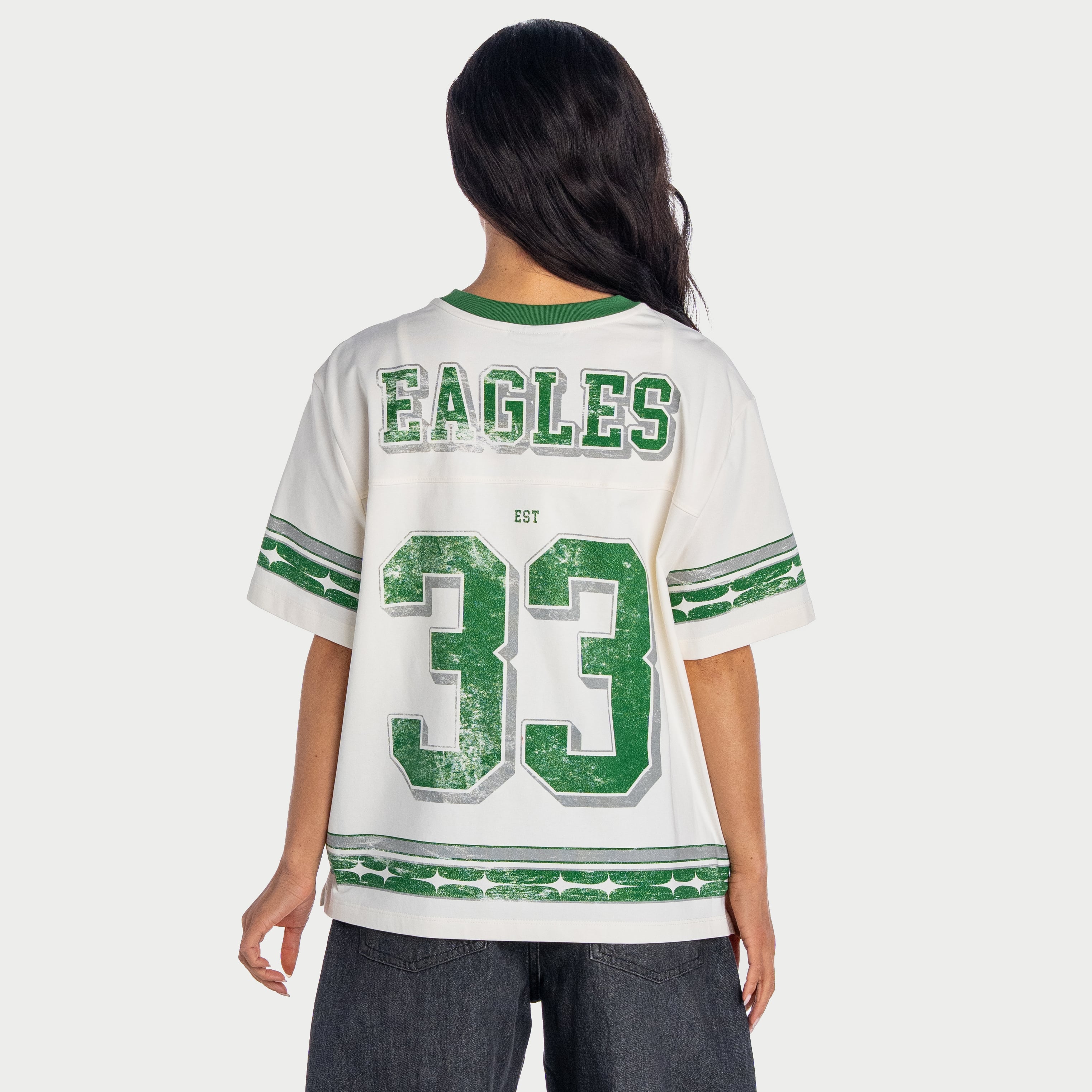 T-shirt boyfriend oversize crème Philadelphia Eagles pour femme de The Wild Collective