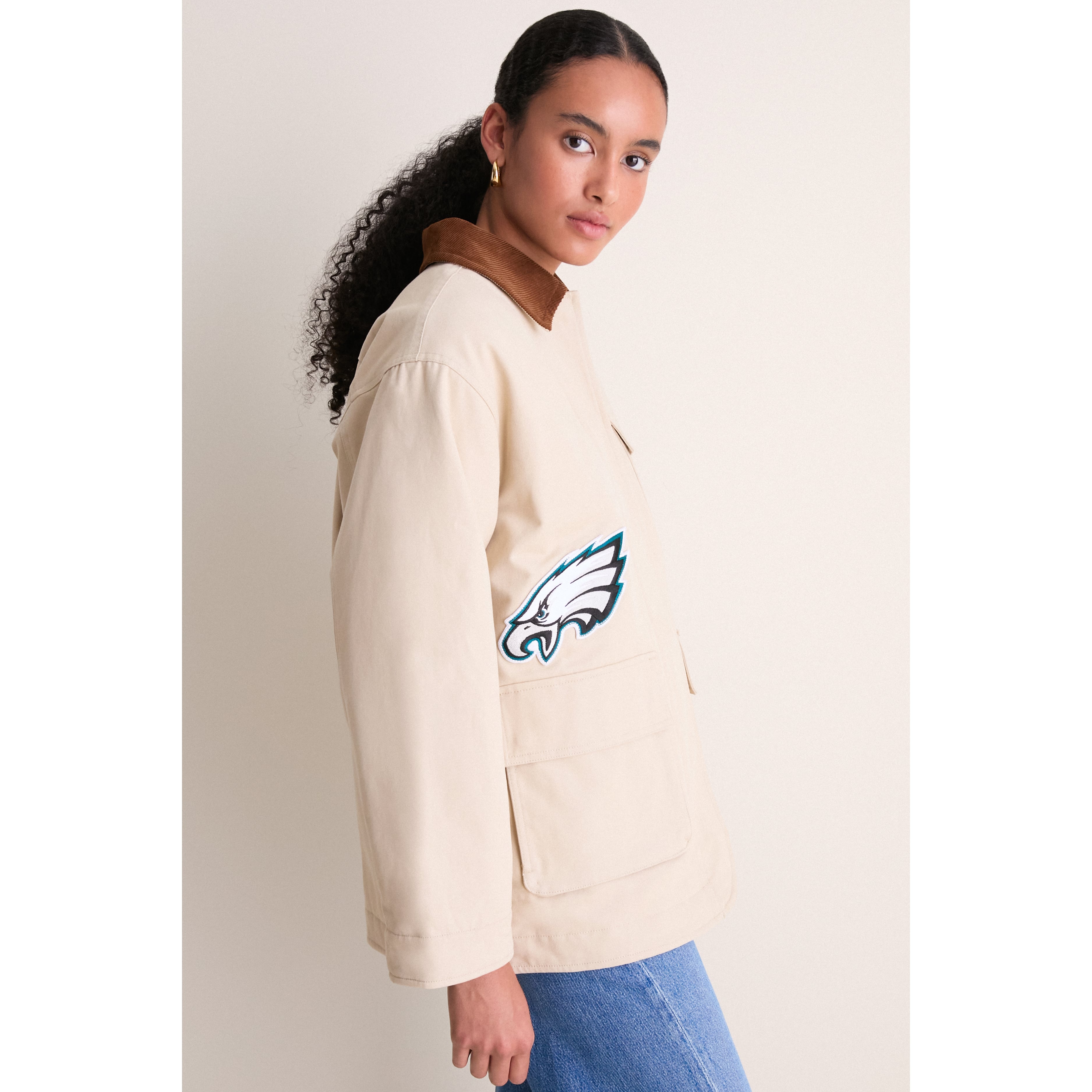 Veste de grange Tuckernuck Stone Philadelphia Eagles pour femme, à boutons-pression.