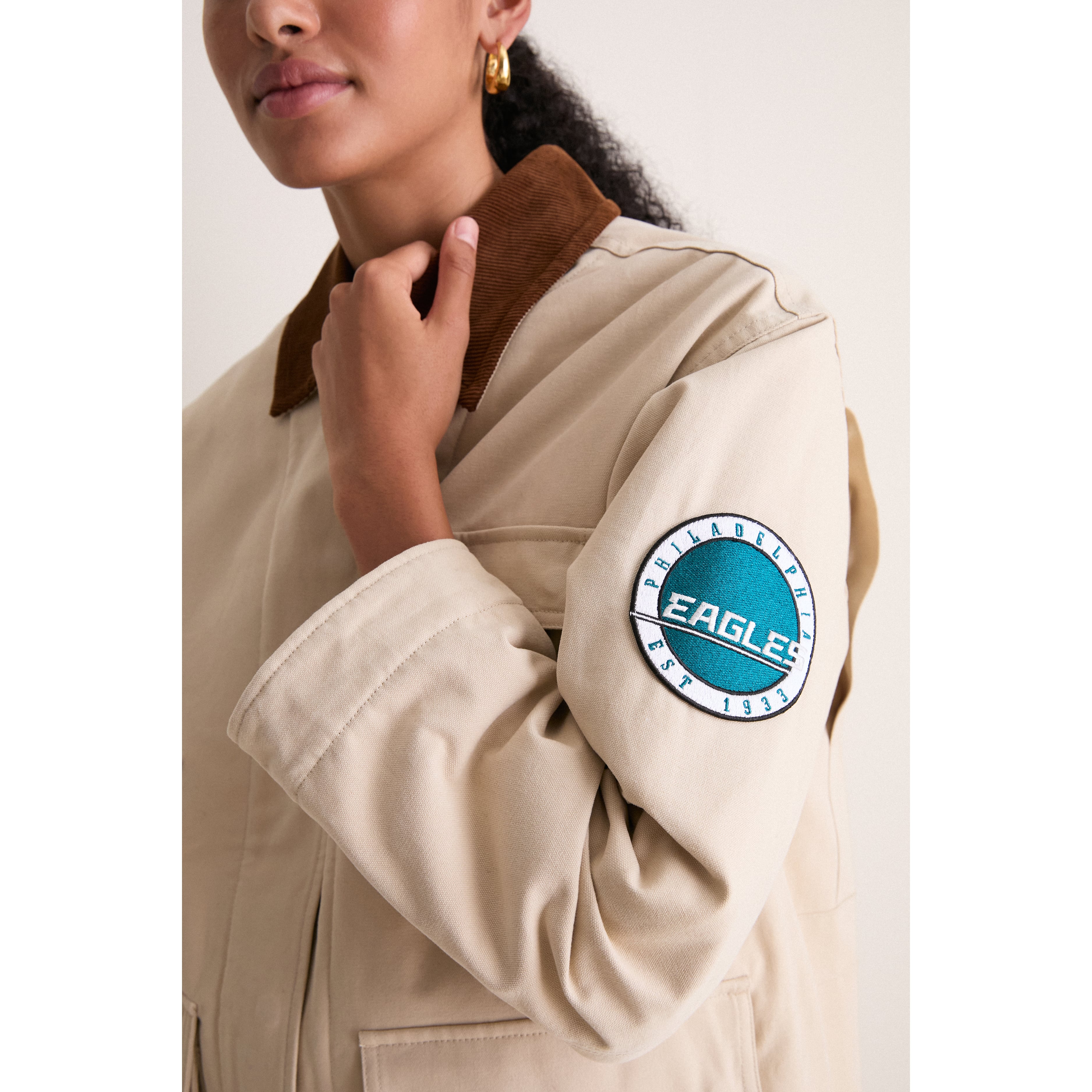 Veste de grange Tuckernuck Stone Philadelphia Eagles pour femme, à boutons-pression.