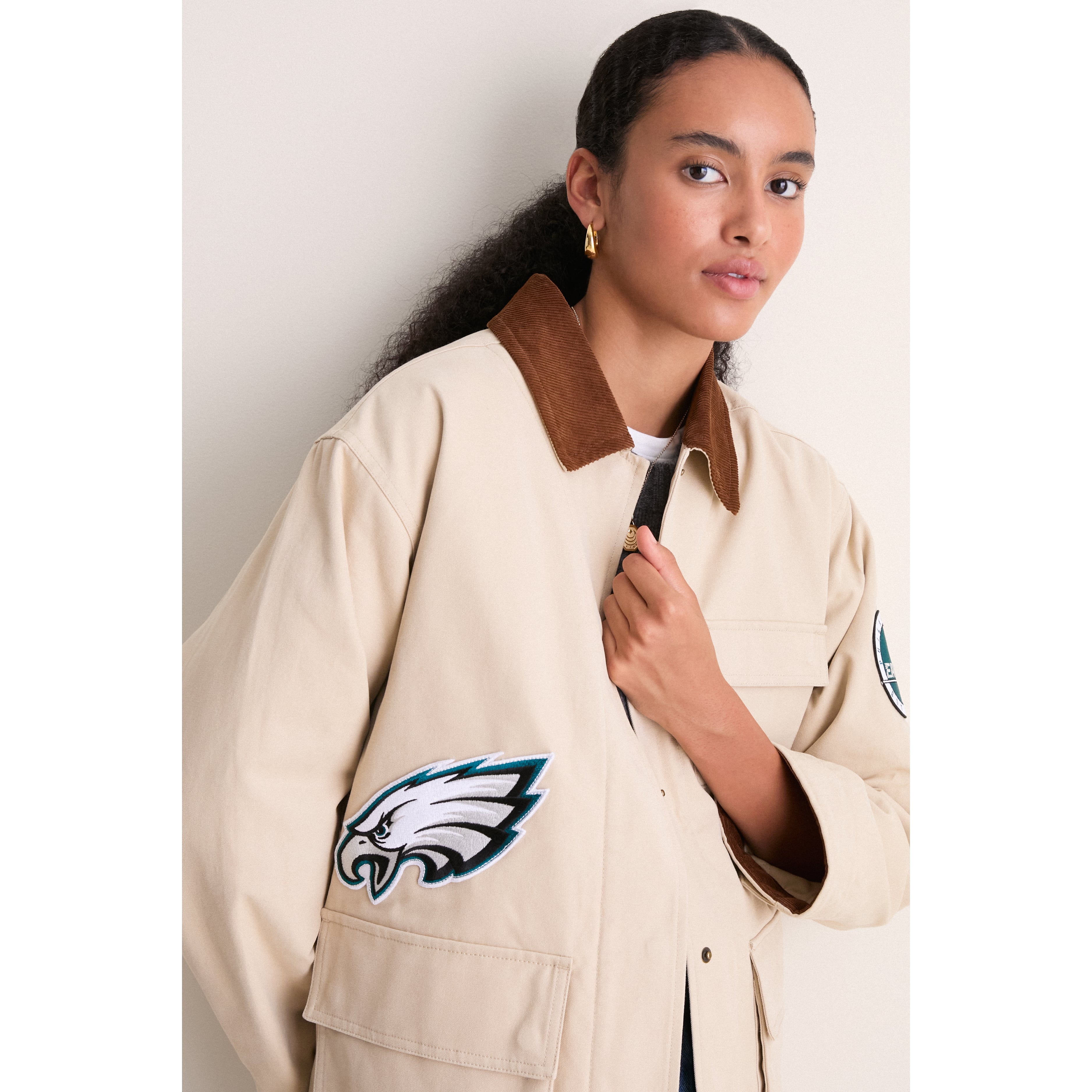 Veste de grange Tuckernuck Stone Philadelphia Eagles pour femme, à boutons-pression.