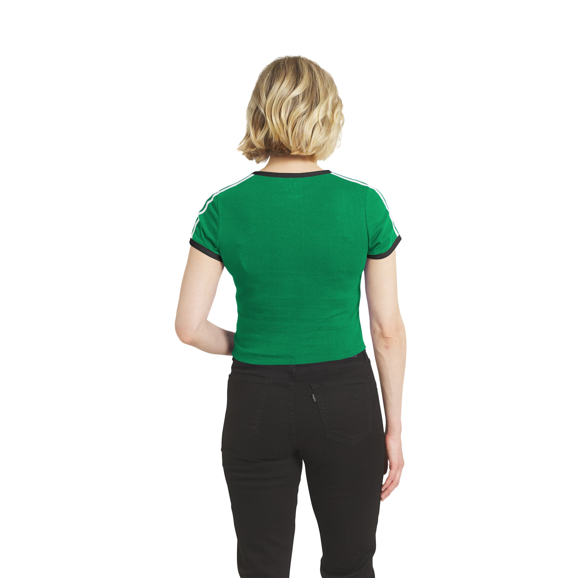 Women's WEAR by Erin Andrews  Kelly Green Philadelphia Eagles Cropped Throwback Ringer Baby T-Shirt