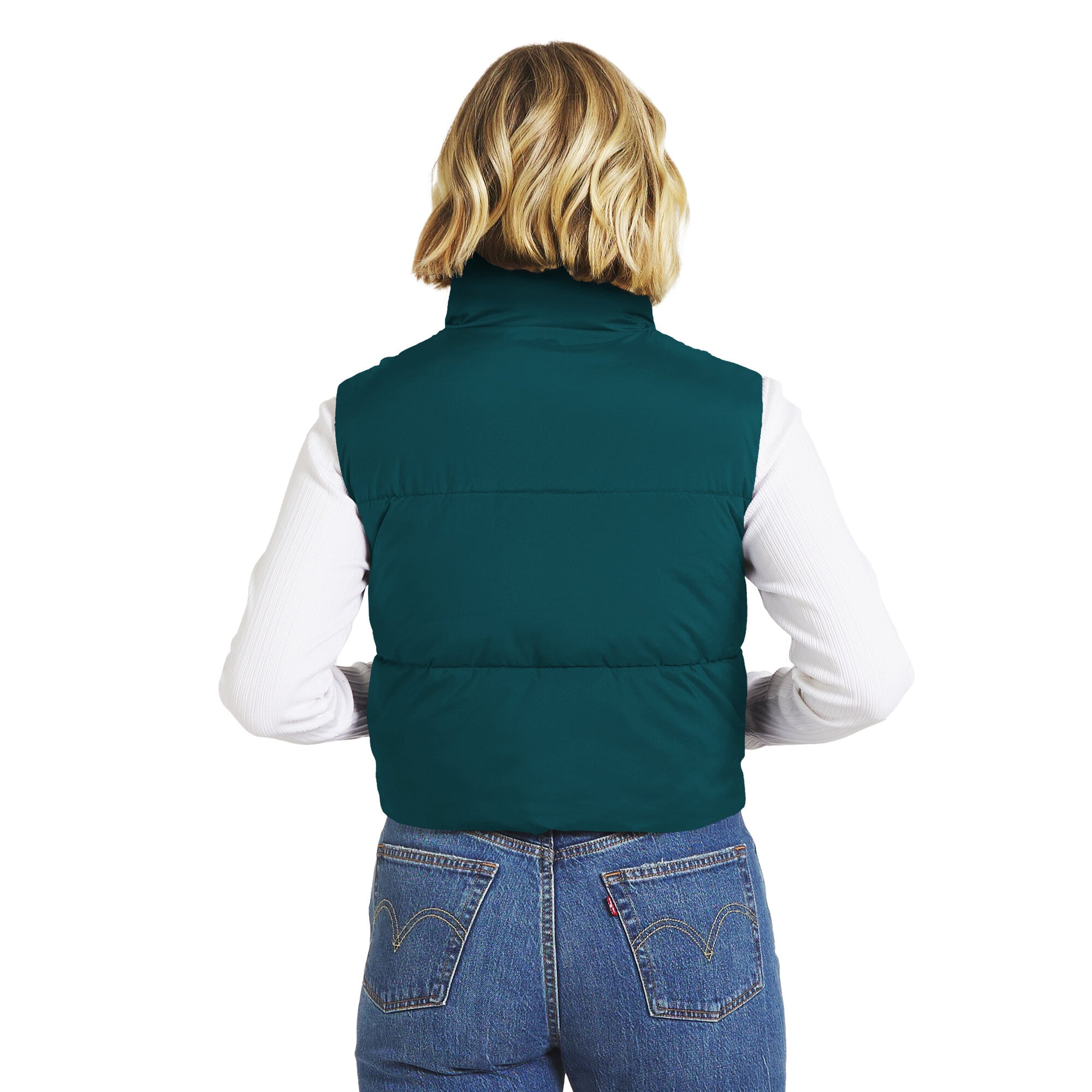 Gilet matelassé court zippé vert Philadelphia Eagles de la marque WEAR by Erin Andrews pour femmes